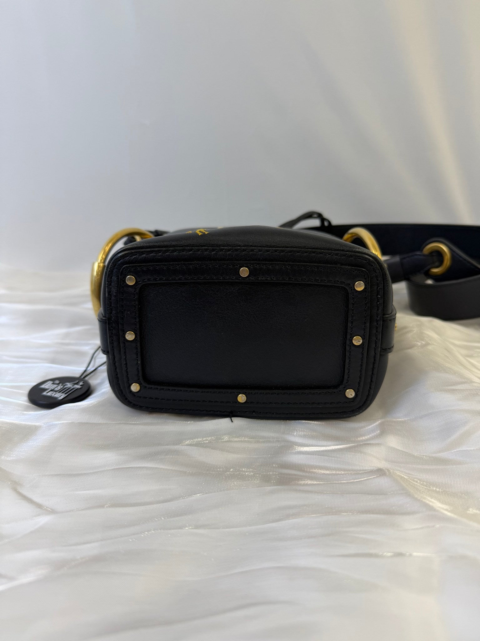 Chloe Navy Leather Mini Roy Bucket Bag