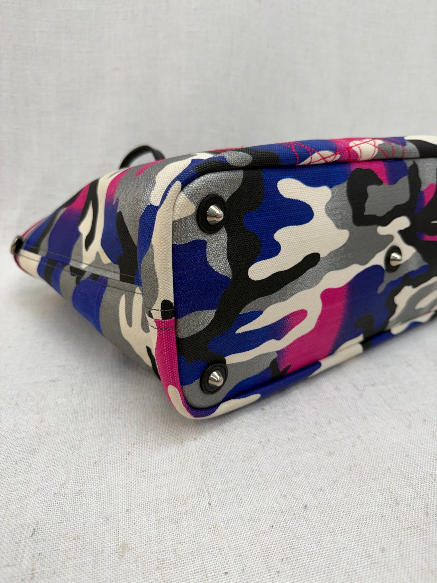 Christian Dior x Anselm Reyle Limited Edition Multicolor Camo Canvas Medium Open Tote Bag