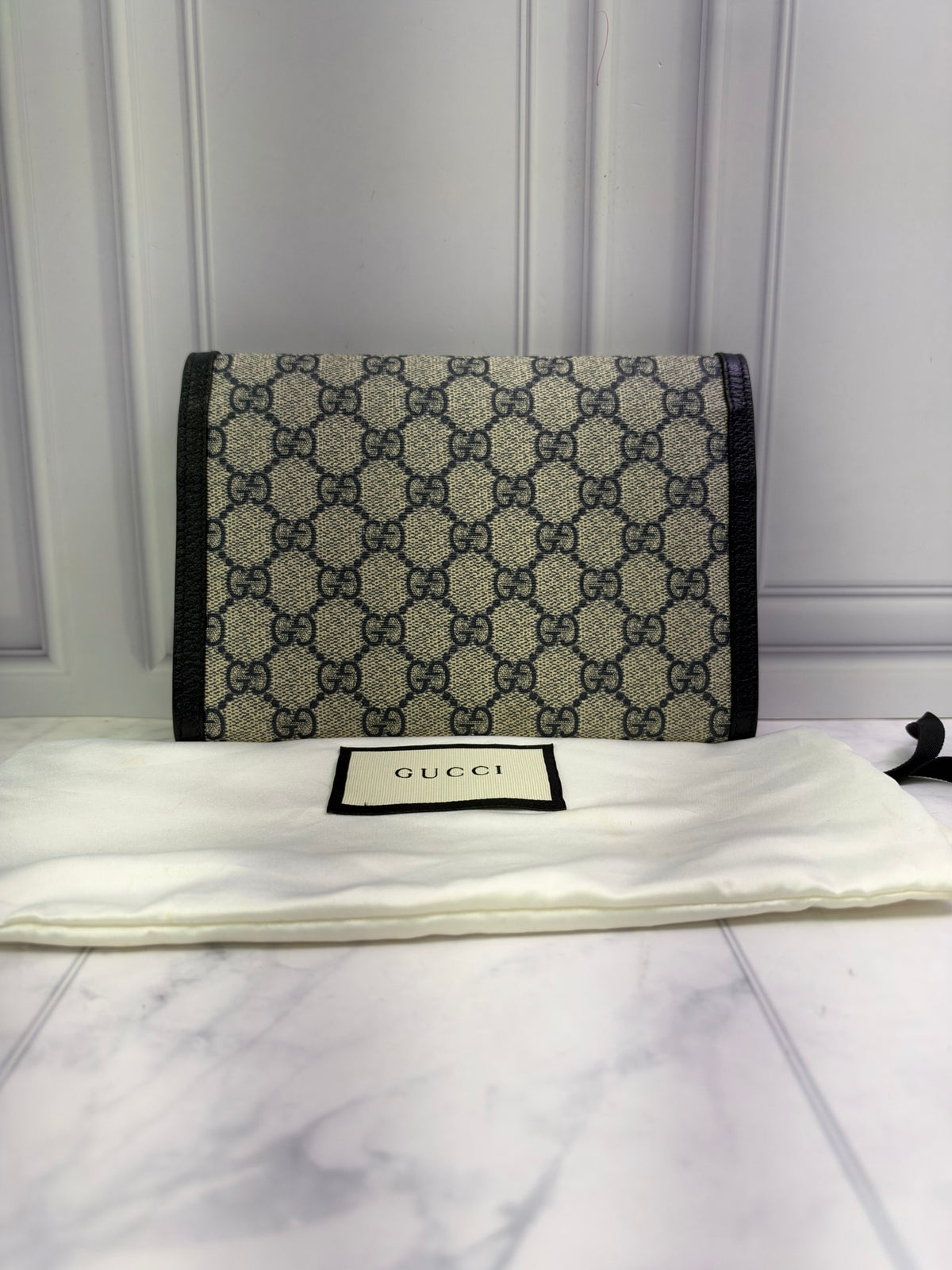 LIKE NEW- Gucci Navy GG Monogram Dionysus Wallet On Chain