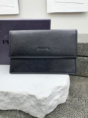 LIKE NEW - Prada Black Saffiano Leather Card Case