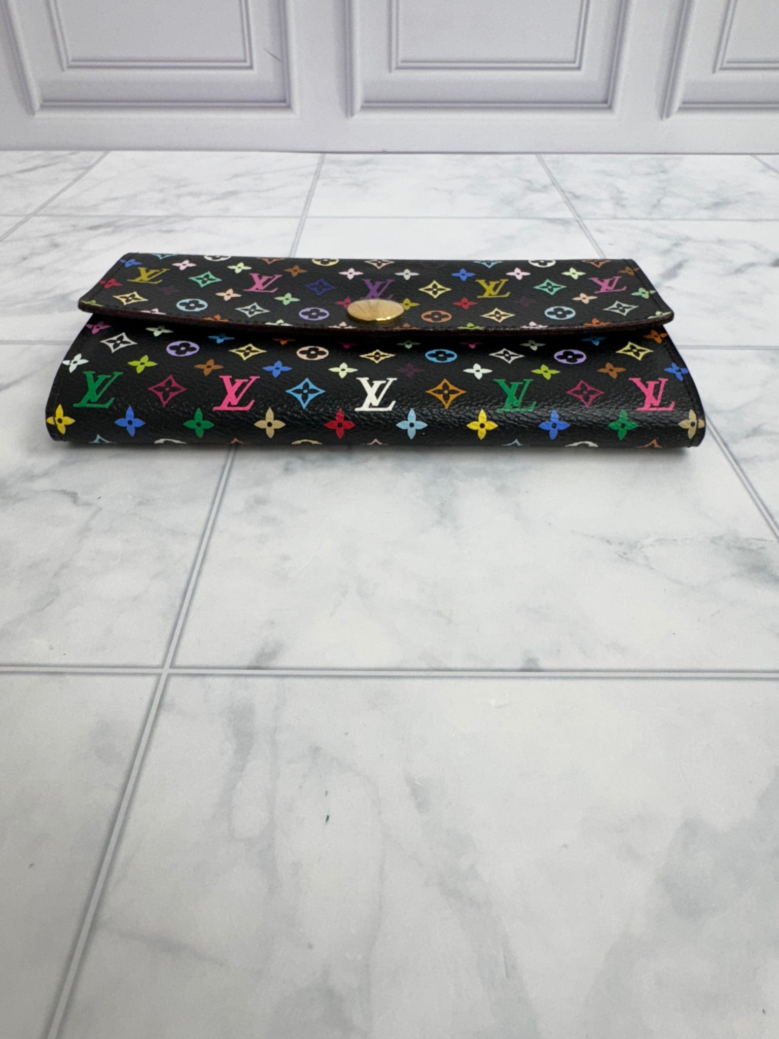 Louis Vuitton Black Multicolor Monogram Sarah Wallet 