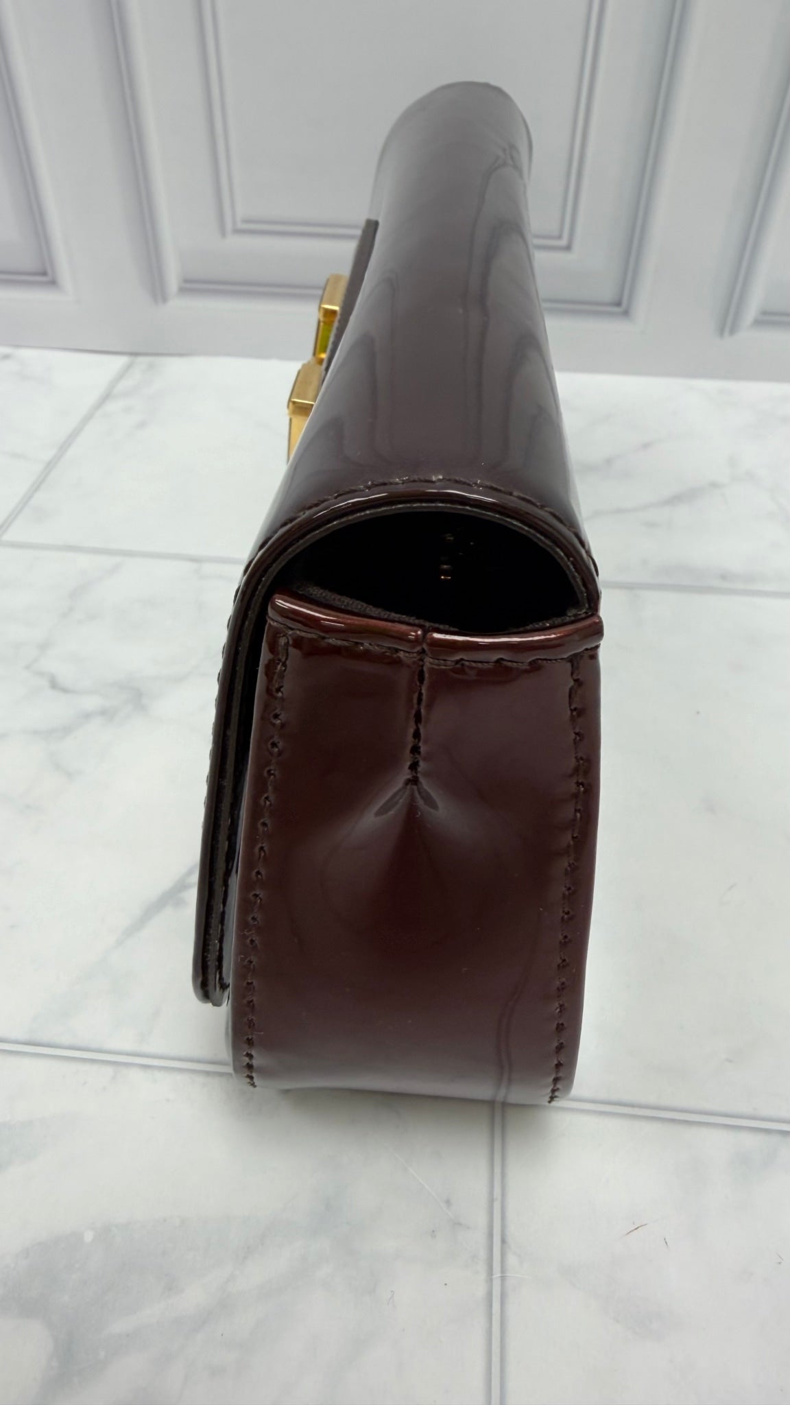 Louis Vuitton Amarante Vernis SoBe Pochette Clutch