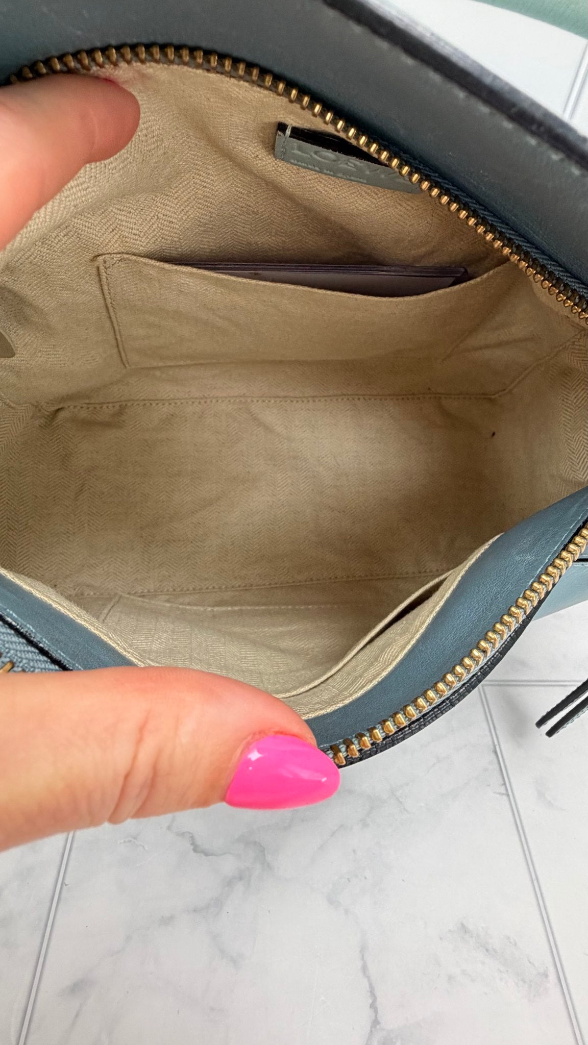 Loewe Blue Tri- Color Leather Small Puzzle Bag