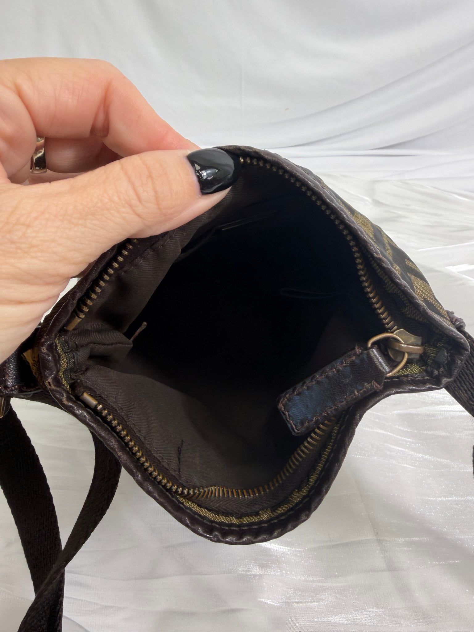 Fendi Brown Zucca Canvas Shoulder Bag