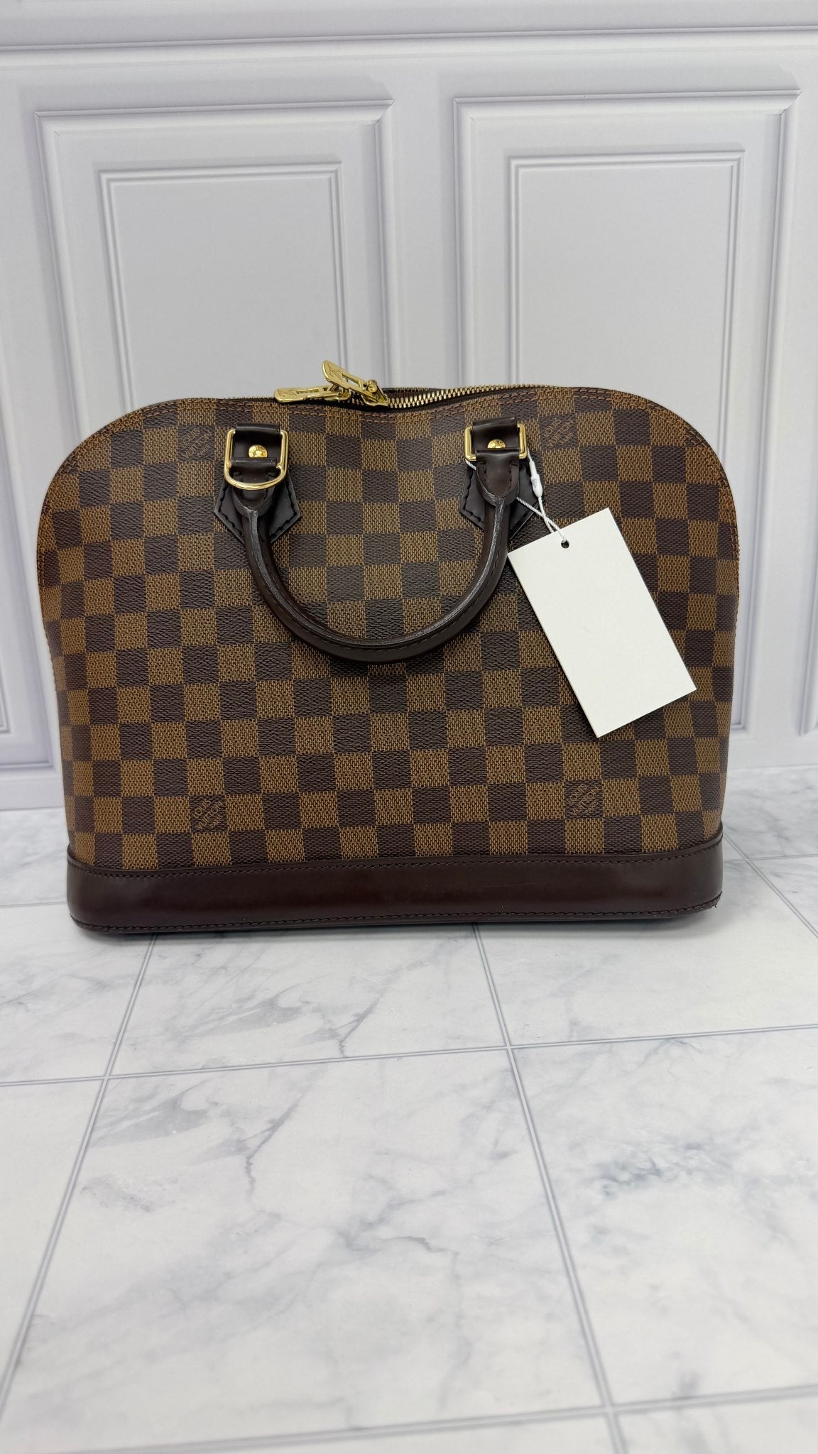 Louis Vuitton Damier Ebene Alma PM Handbag 