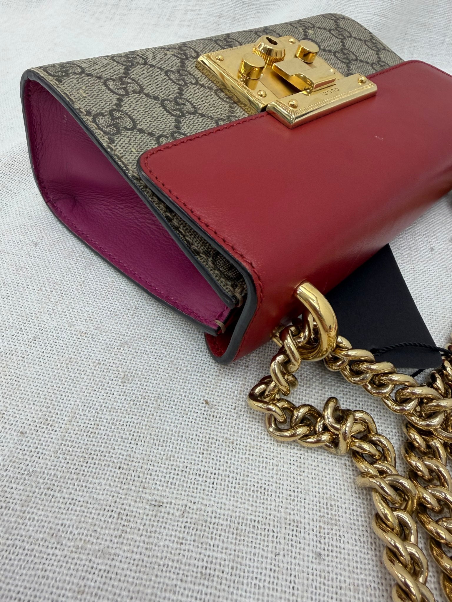Gucci Tricolor Leather Padlock Chain Shoulder Bag