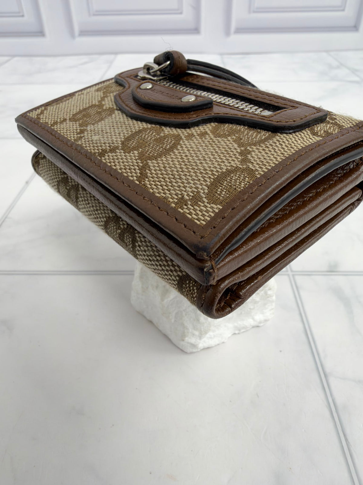 Gucci X Balenciaga Brown GG Canvas The Hacker Project Neo Classic Compact Wallet