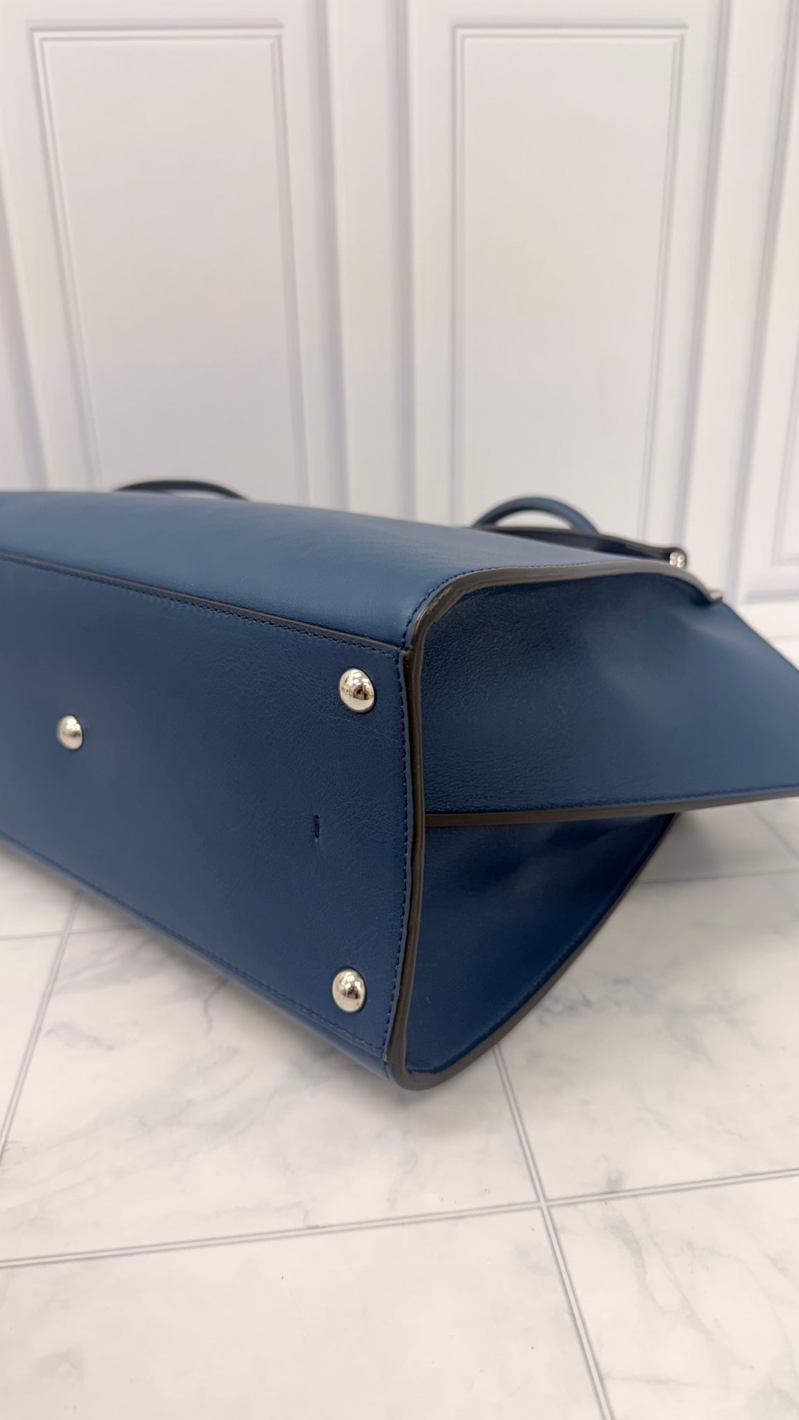 Fendi Blue Leather 3 Jours Medium Handbag 
