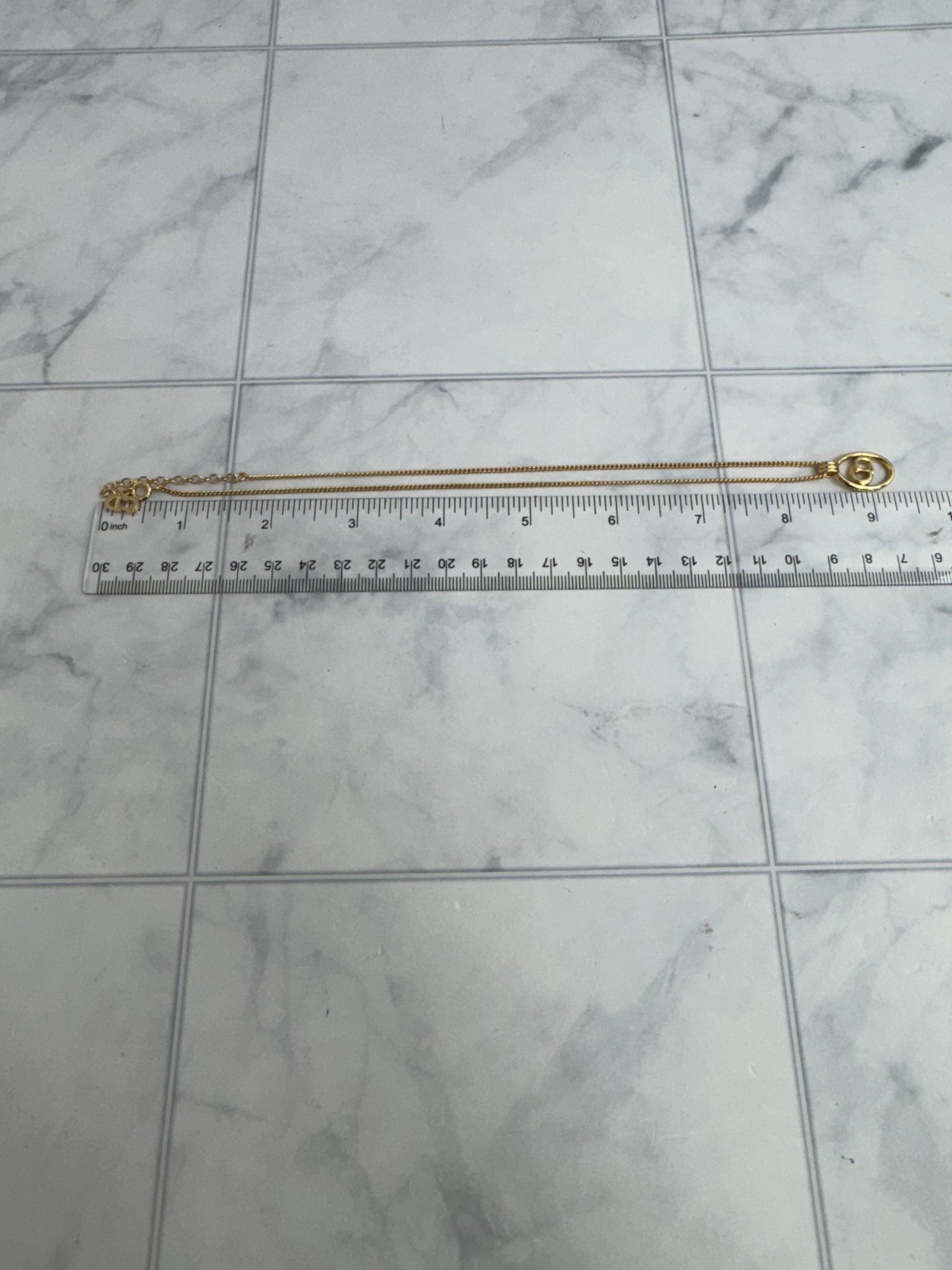 Christian Dior Gold Tone CD Logo Pendant Necklace