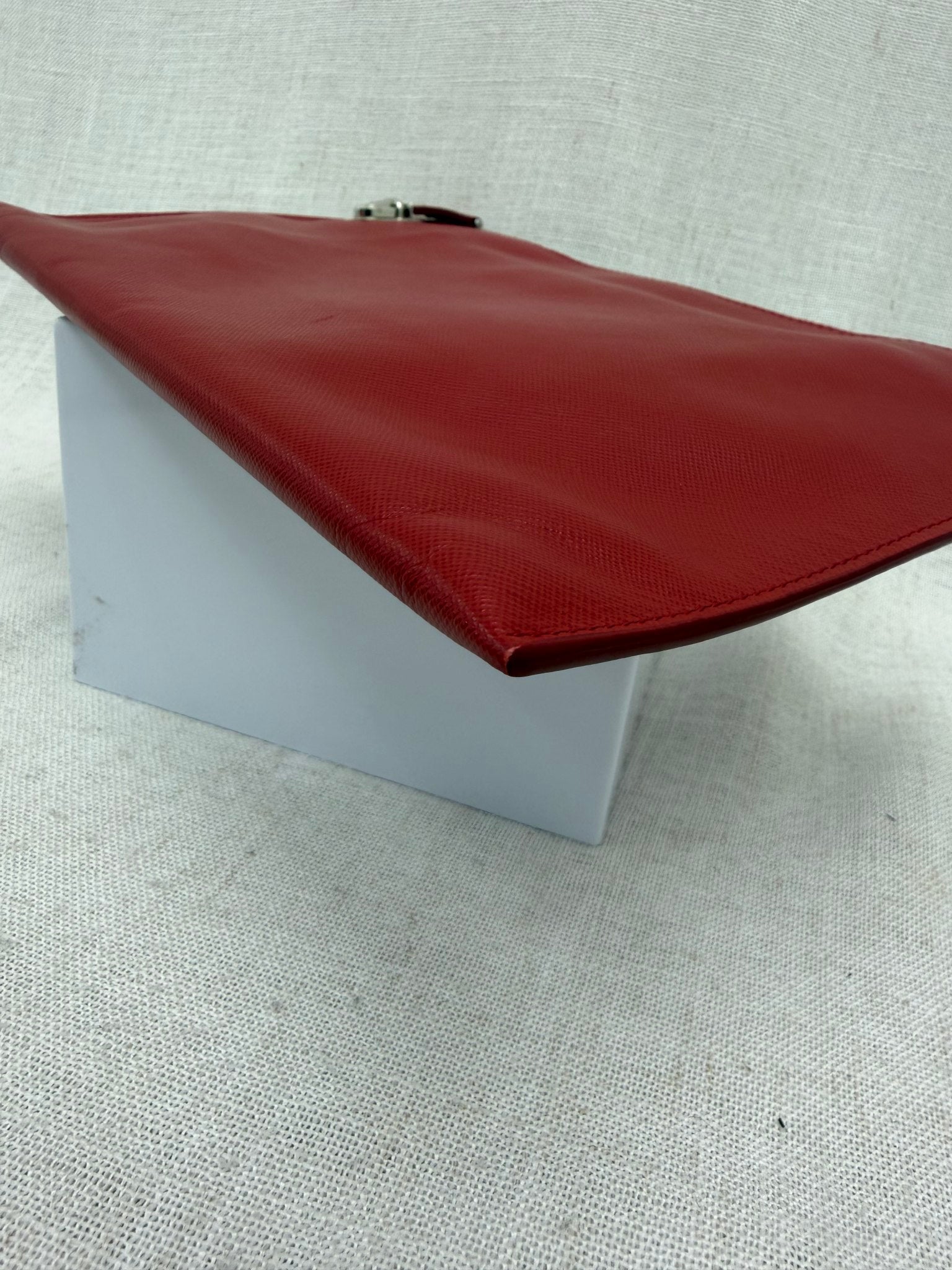 Prada Red Saffiano Leather Clutch