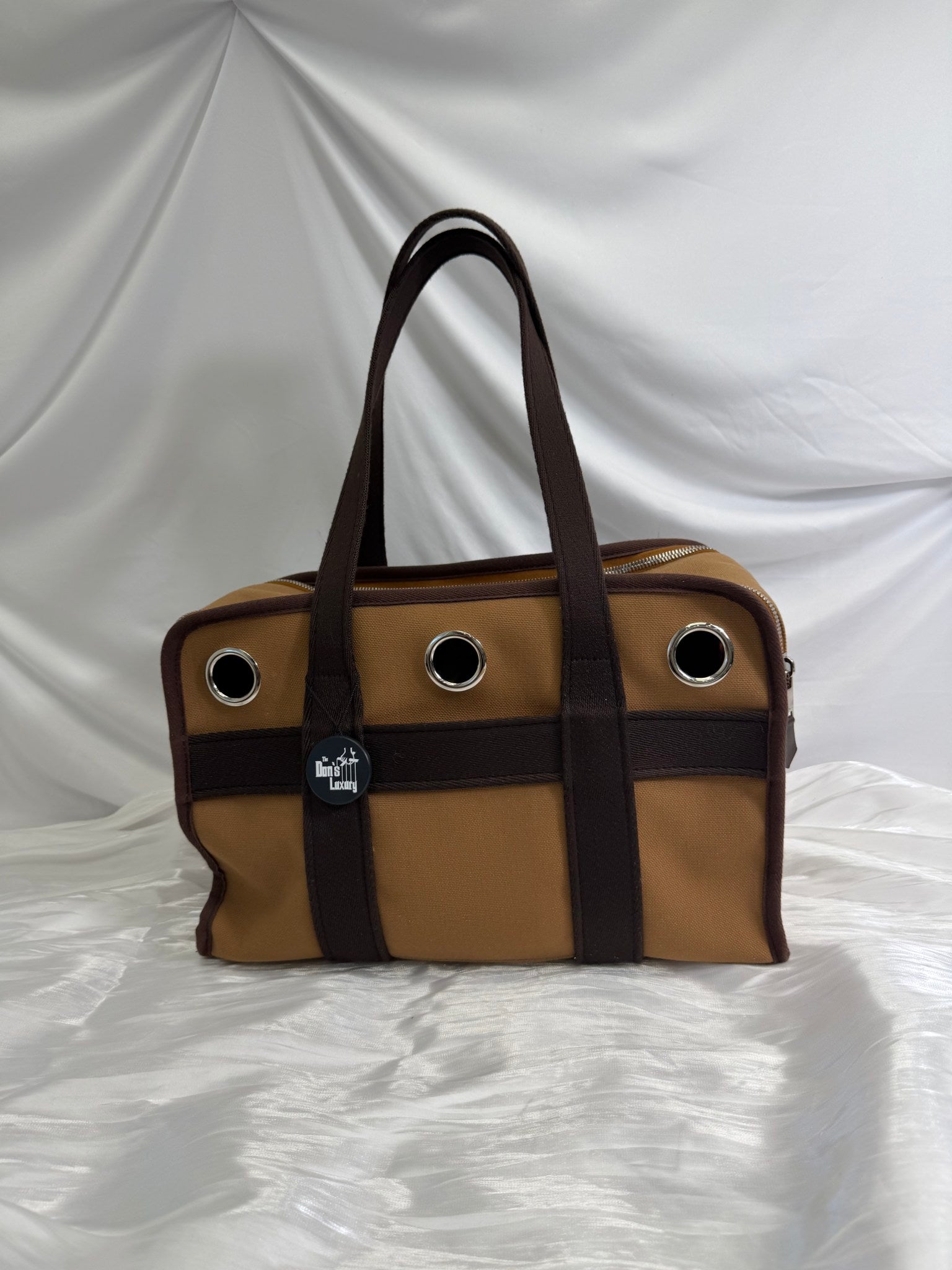 Hermes Brown Canvas Toile Pet Carrier