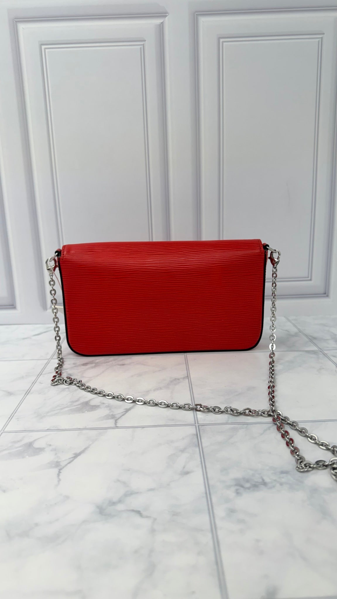 Louis Vuitton Red Epi Leather Pochette Felicie Crossbody Bag 