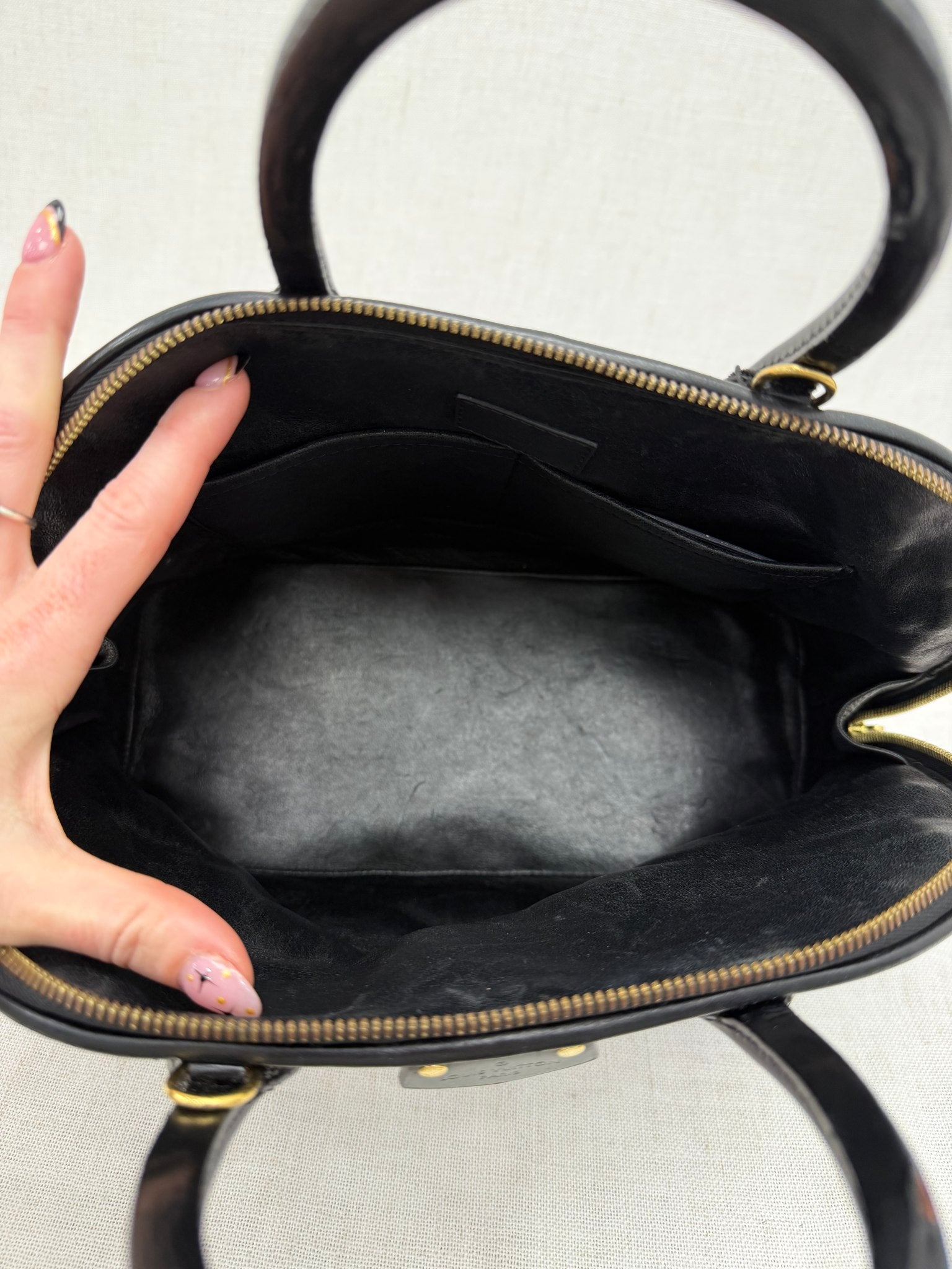 Louis Vuitton Black Leather Malletage Alma PM 