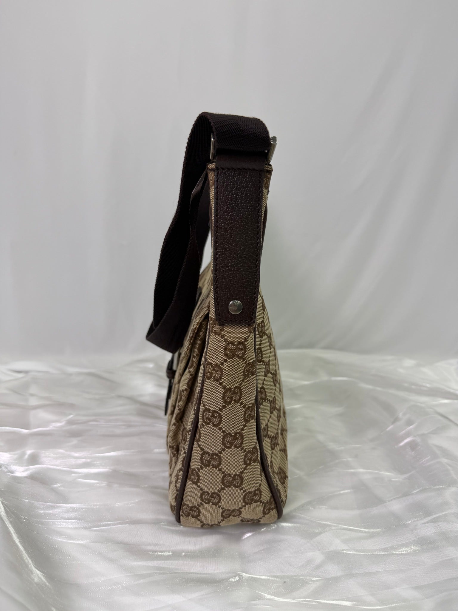 Gucci Brown Canvas GG Print Shoulder Bag