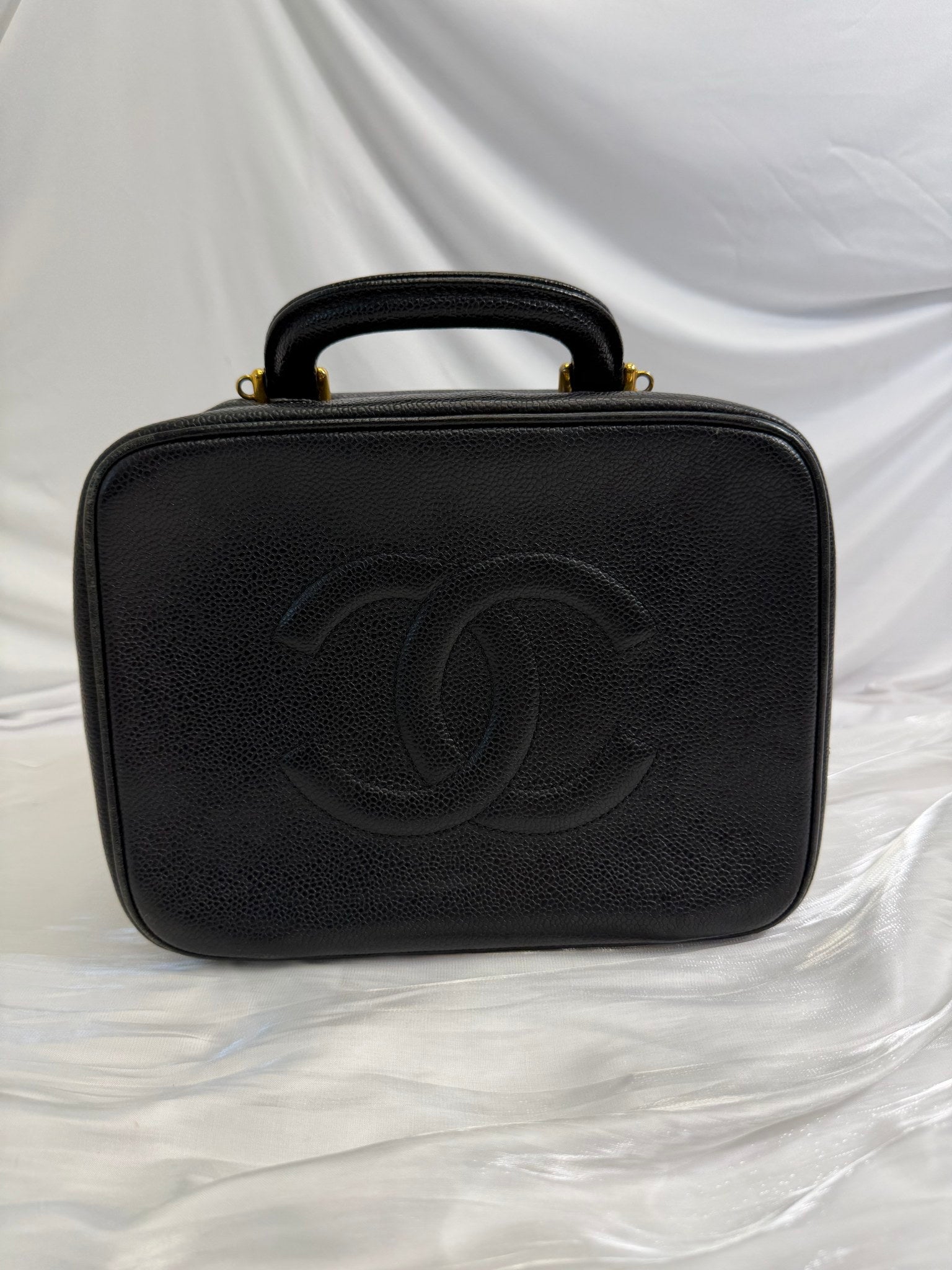 Chanel Black Caviar Large Vanity Case