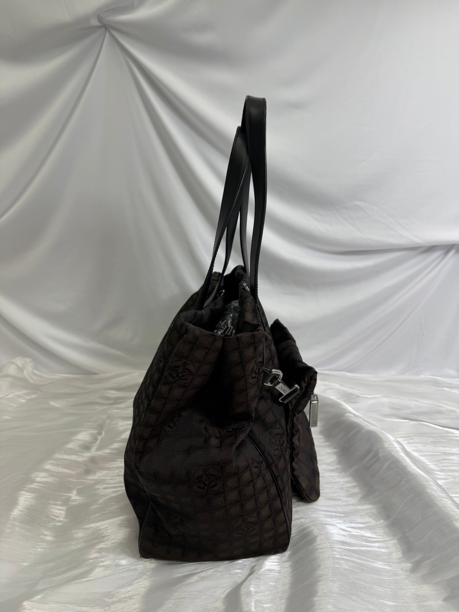 Chanel Dark Brown Nylon Travel Line Tote