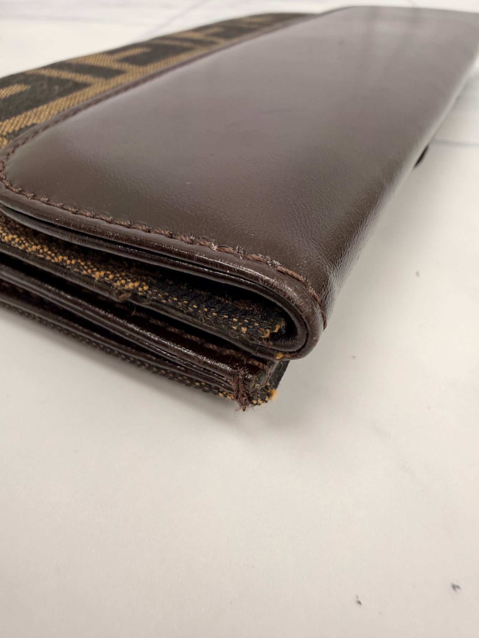 Fendi Zucca W-Hook Long Wallet 