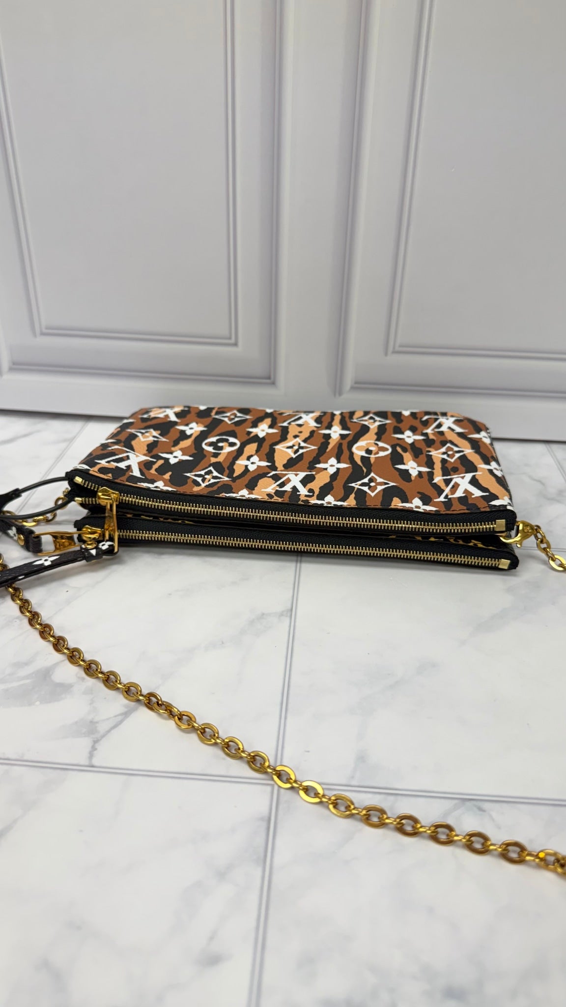 Louis Vuitton Jungle Monogram Pochette Double Zip Crossbody Bag