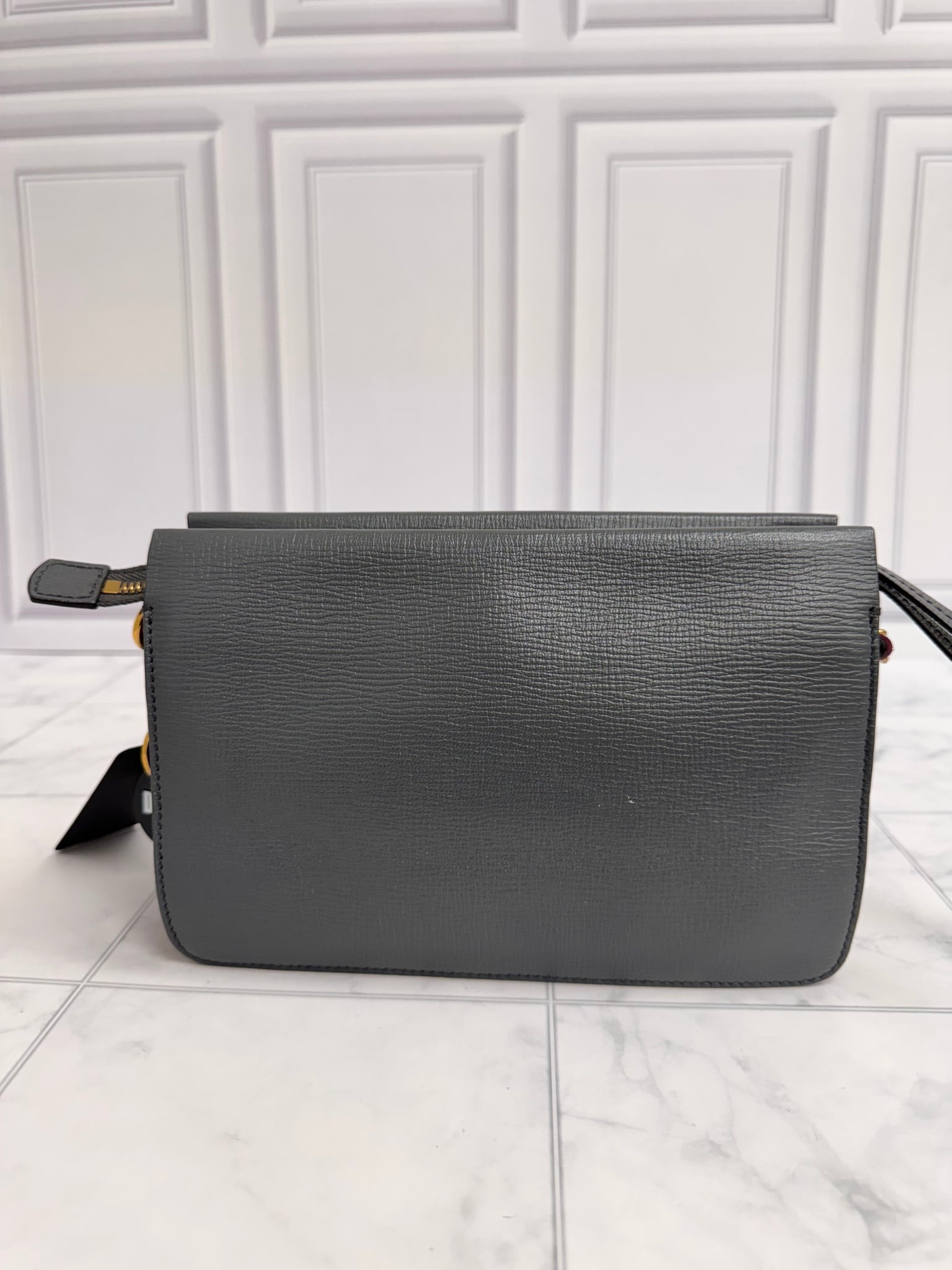 Givenchy Gray Leather And Purple Plum Suede Crossbody Bag