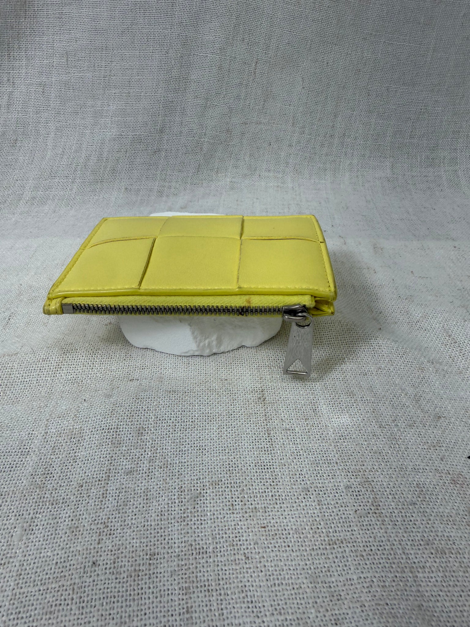 Bottega Veneta Yellow Leather Cassette Zipped Card Holder 