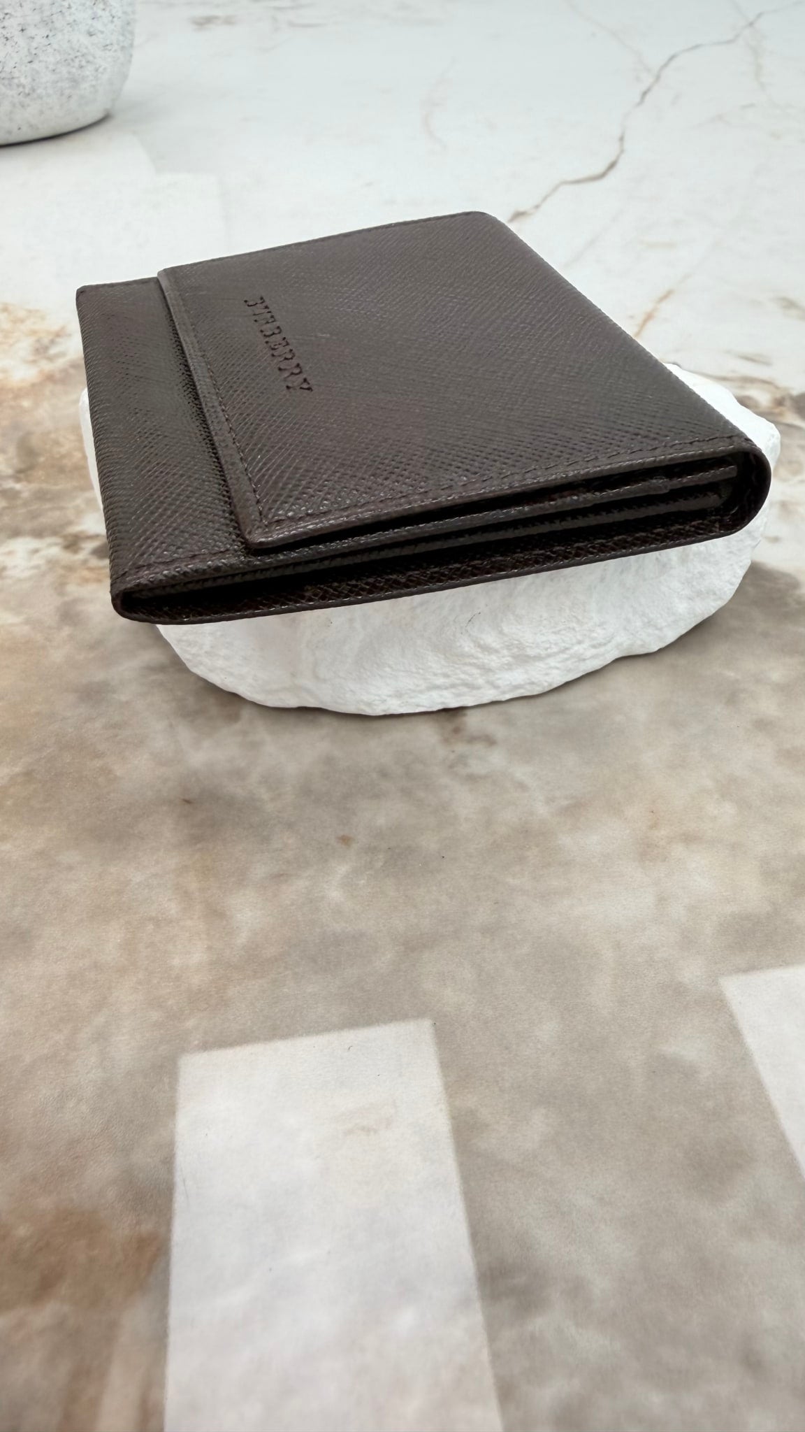 Burberry Brown Leather & Novacheck Coin Case
