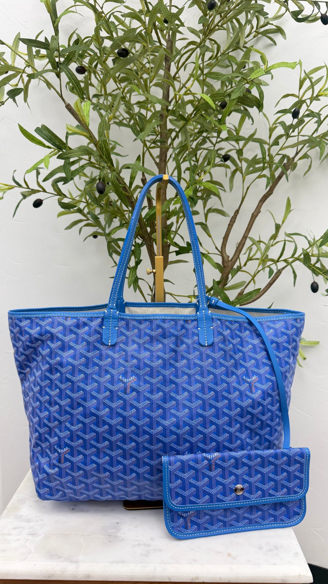 Goyard Blue Goyardine Canvas Saint Louis PM Tote Bag 