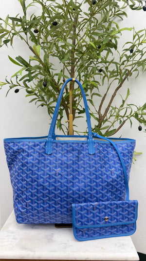 Goyard Blue Goyardine Canvas Saint Louis PM Tote Bag