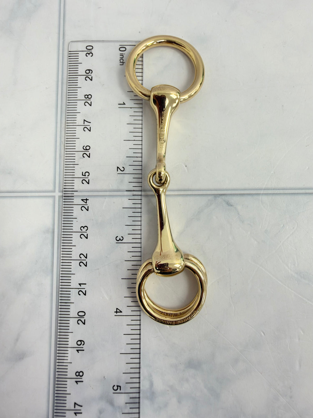 Hermes Gold Tone Mors Scarf Ring