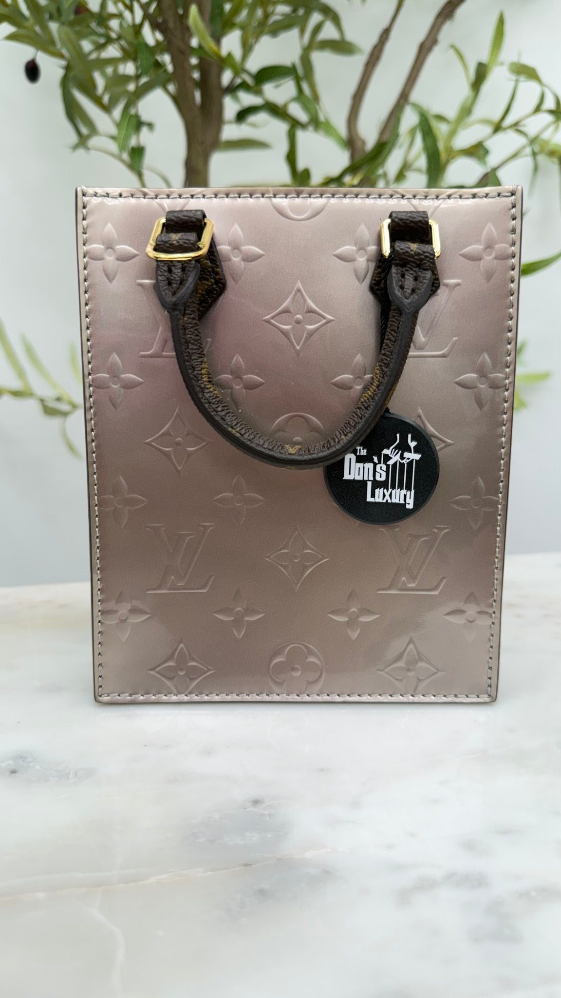 Louis Vuitton Metallic Taupe Vernis Petit Sac Bag