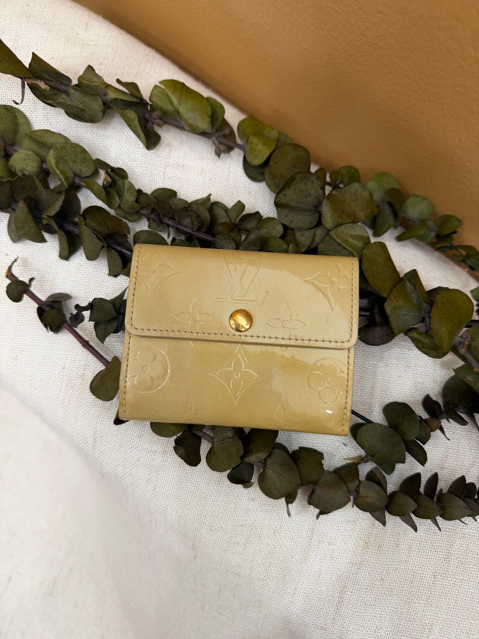 Louis Vuitton Yellow Vernis Compact Wallet