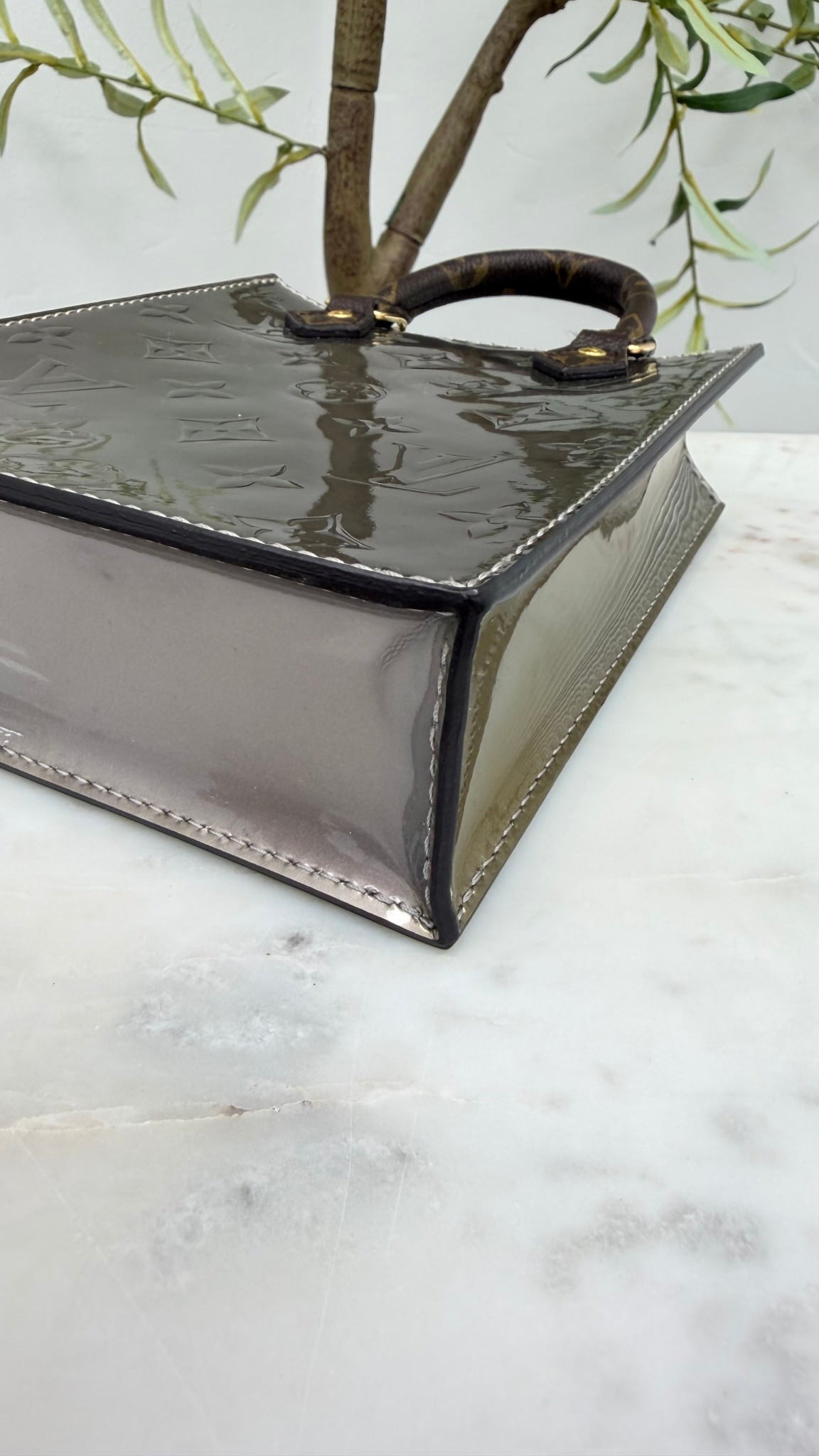 Louis Vuitton Metallic Taupe Vernis Petit Sac Bag