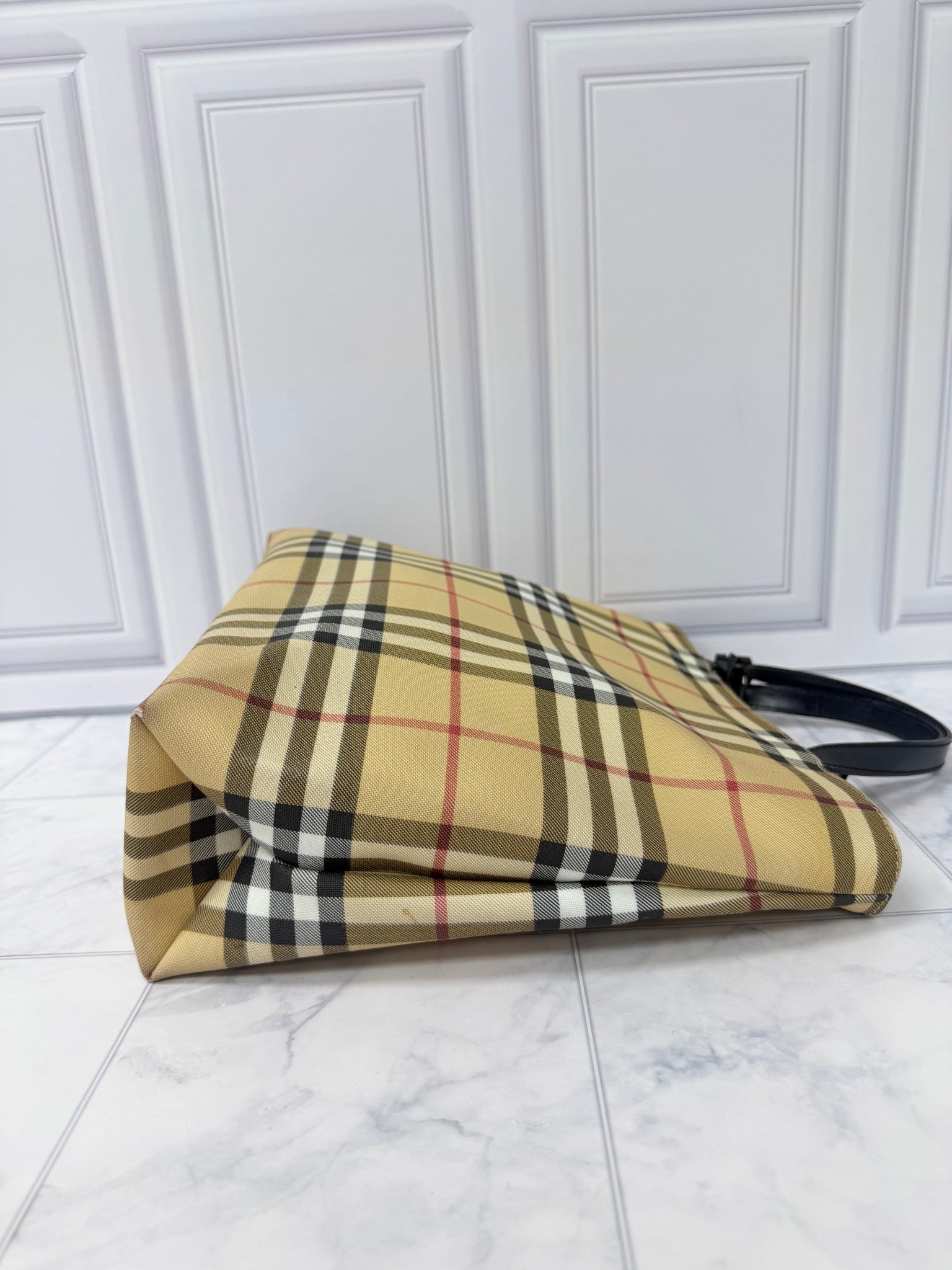 Burberry Beige Nova Check Canvas Tote Bag 