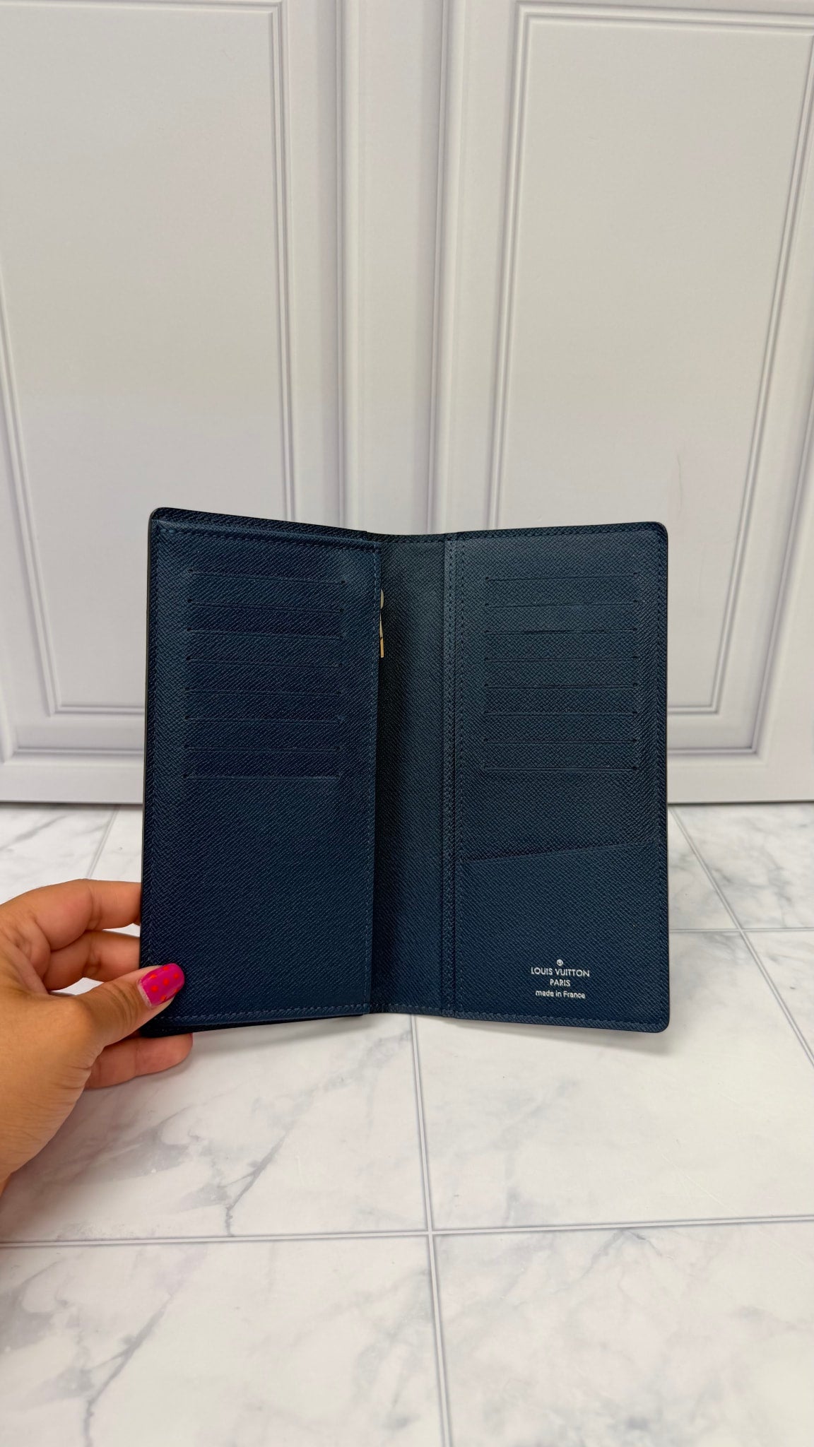 Louis Vuitton Blue Taiga Leather Brazza Wallet 