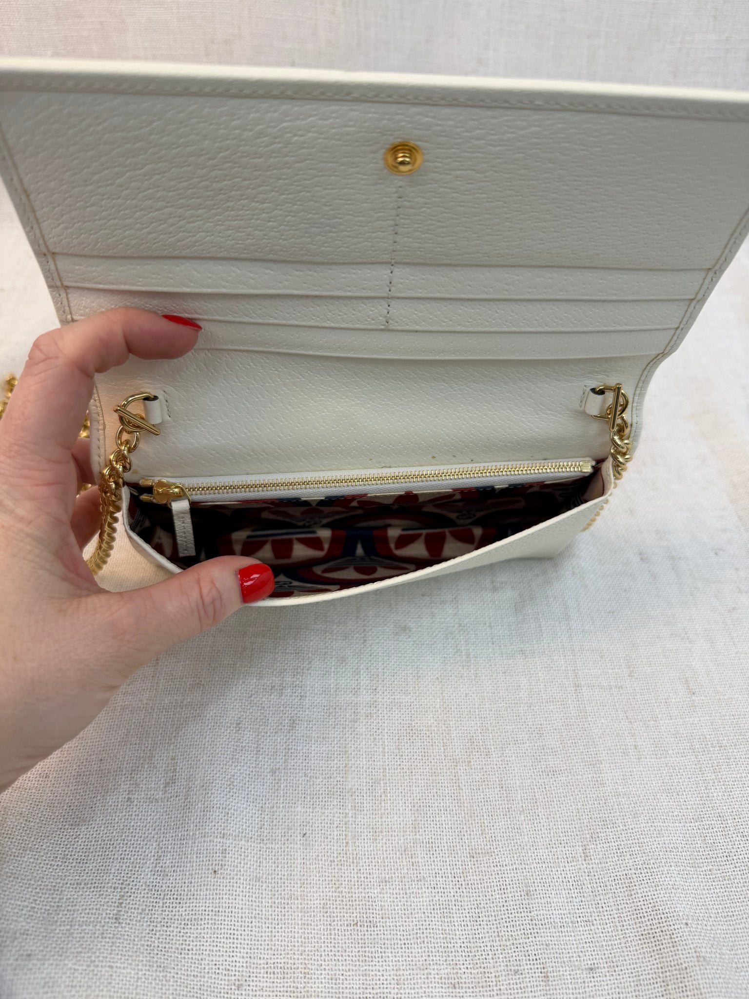 Gucci x Adidas Red Leather Wallet On Chain