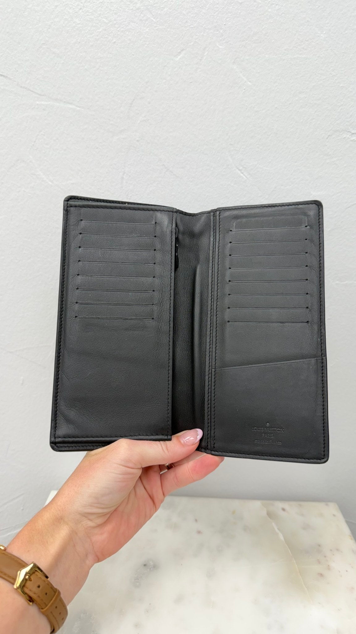 Louis Vuitton Black Shadow Monogram Brazza Wallet