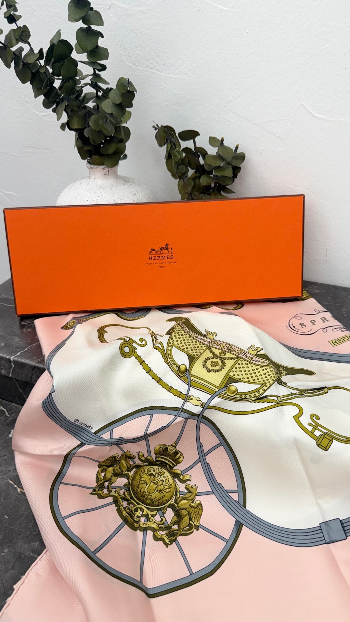Hermes Pink Silk Springs Carre 90 Scarf