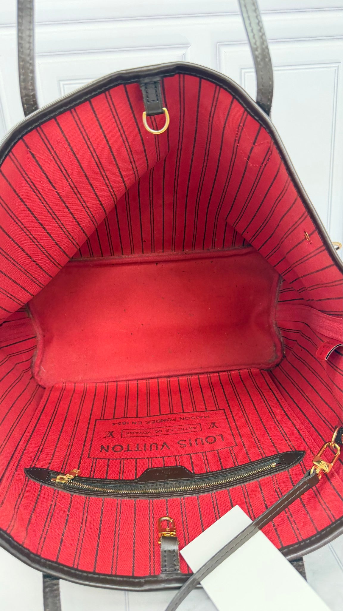 Louis Vuitton Damier Ebene Neverfull MM Tote Bag 