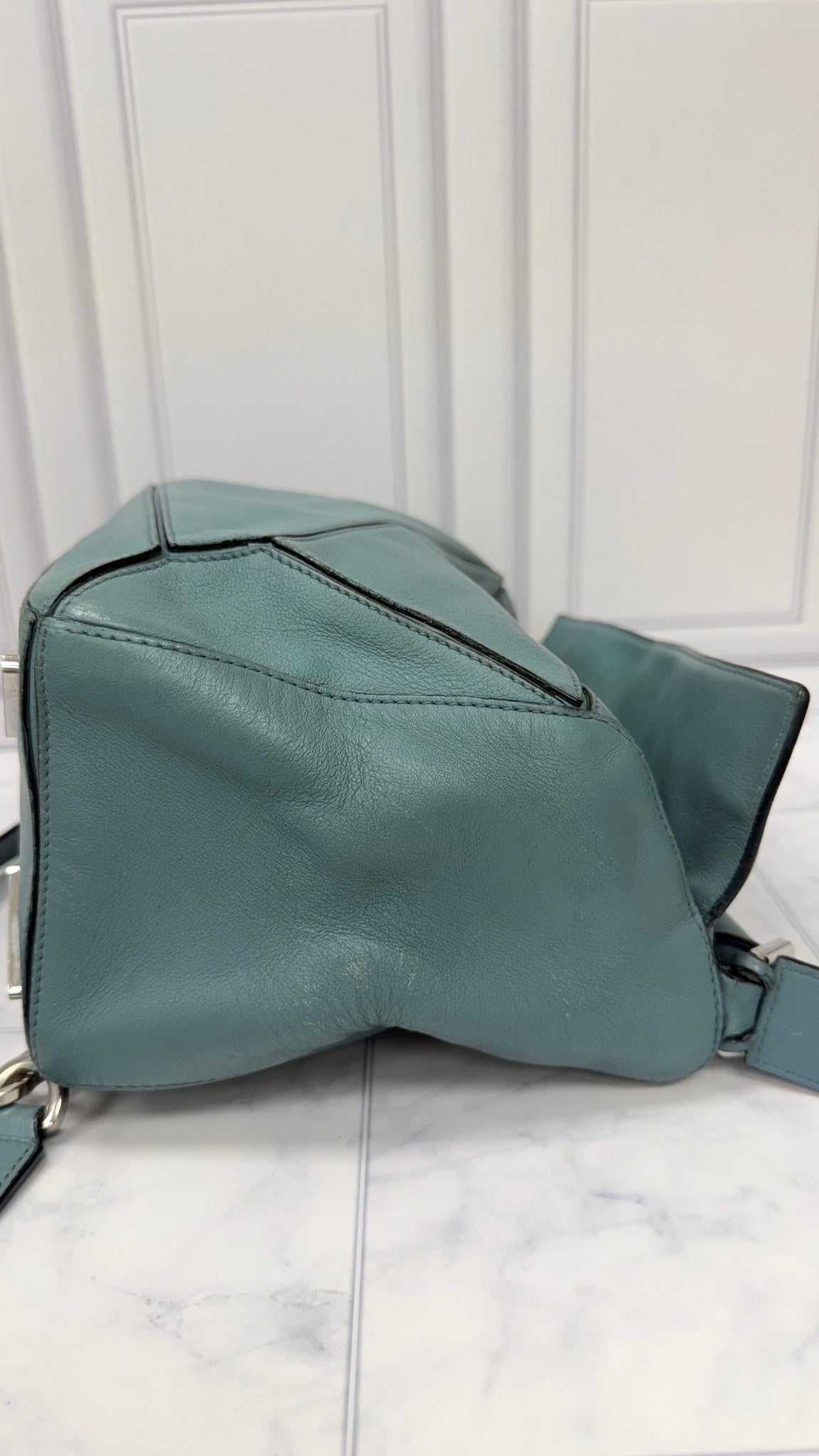 Loewe Teal Leather Puzzle 2Way Bag 