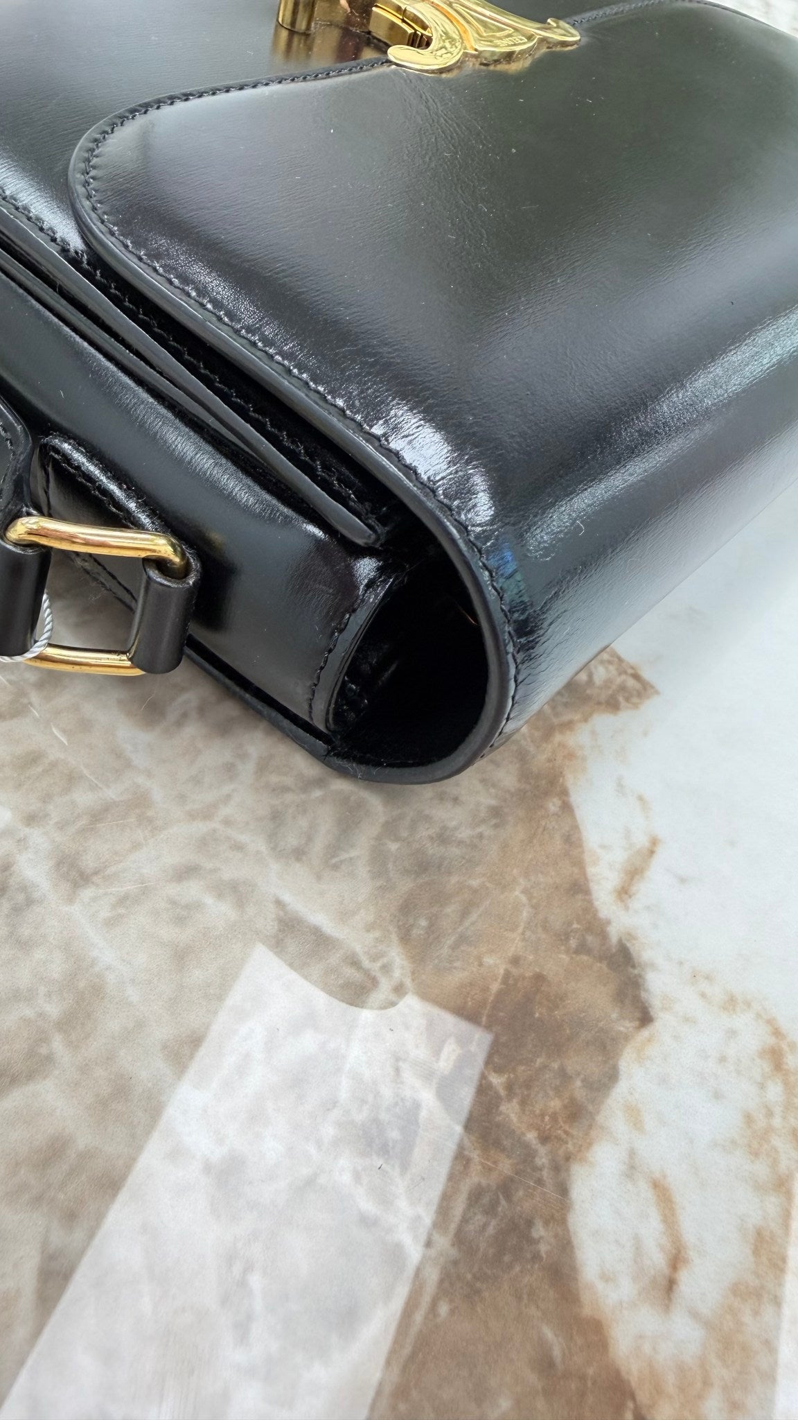 Celine Black Box Calf Triomphe Crossbody