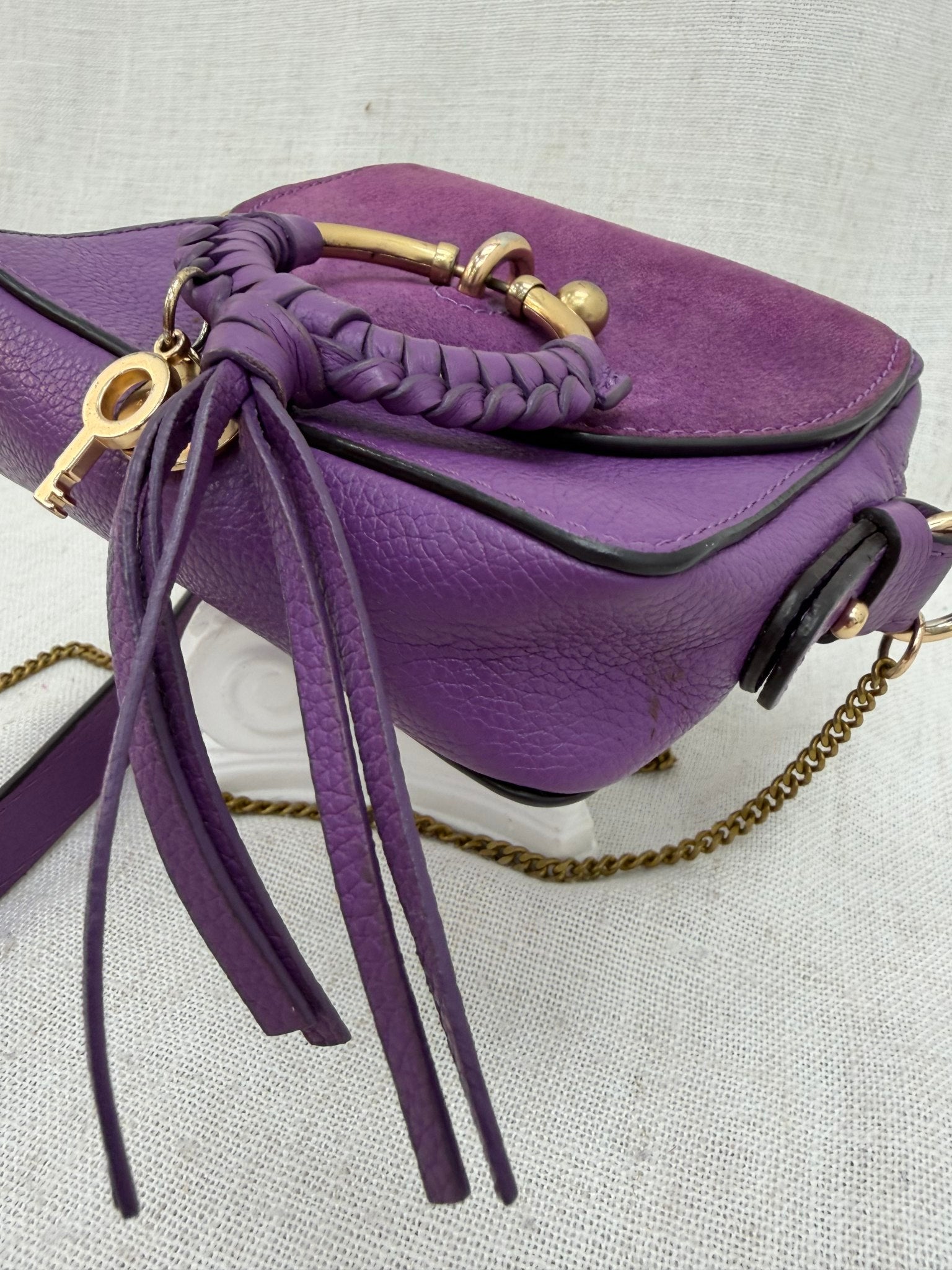  See by Chloe Purple Suede & Leather Joan Mini Camera Bag