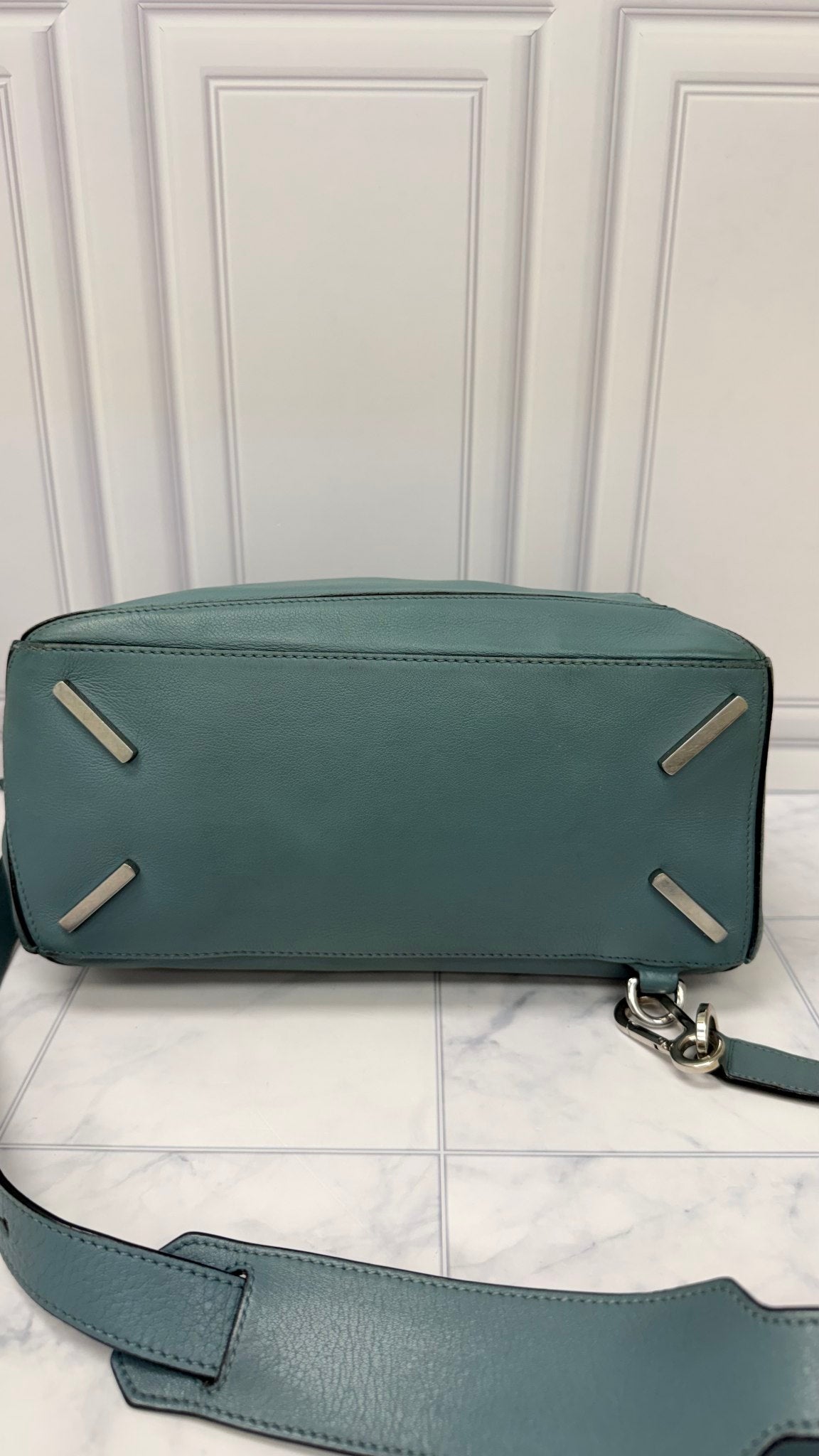 Loewe Teal Leather Puzzle 2Way Bag 