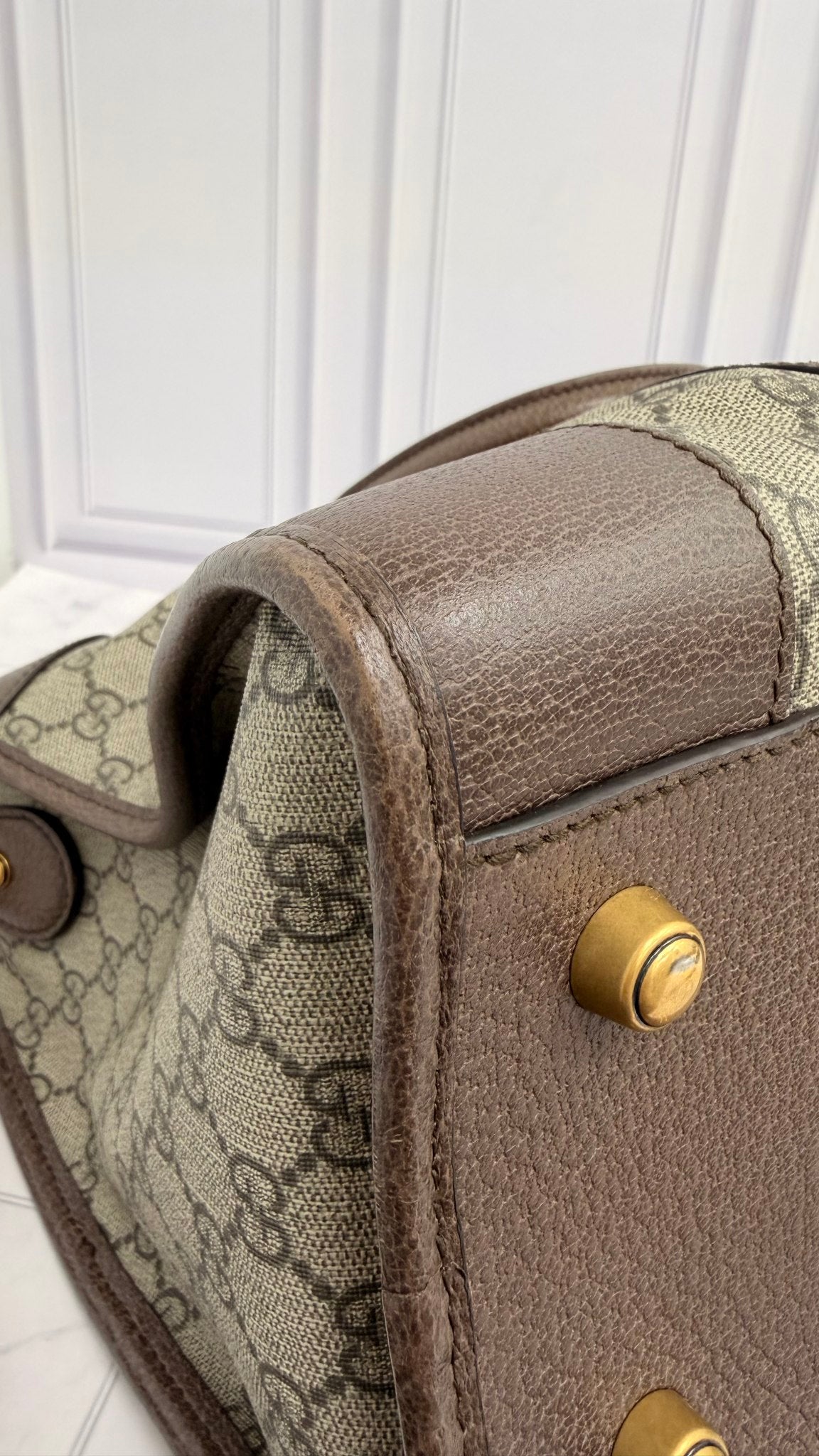 Gucci Supreme Coated Canvas Neo GG Web Duffle Bag