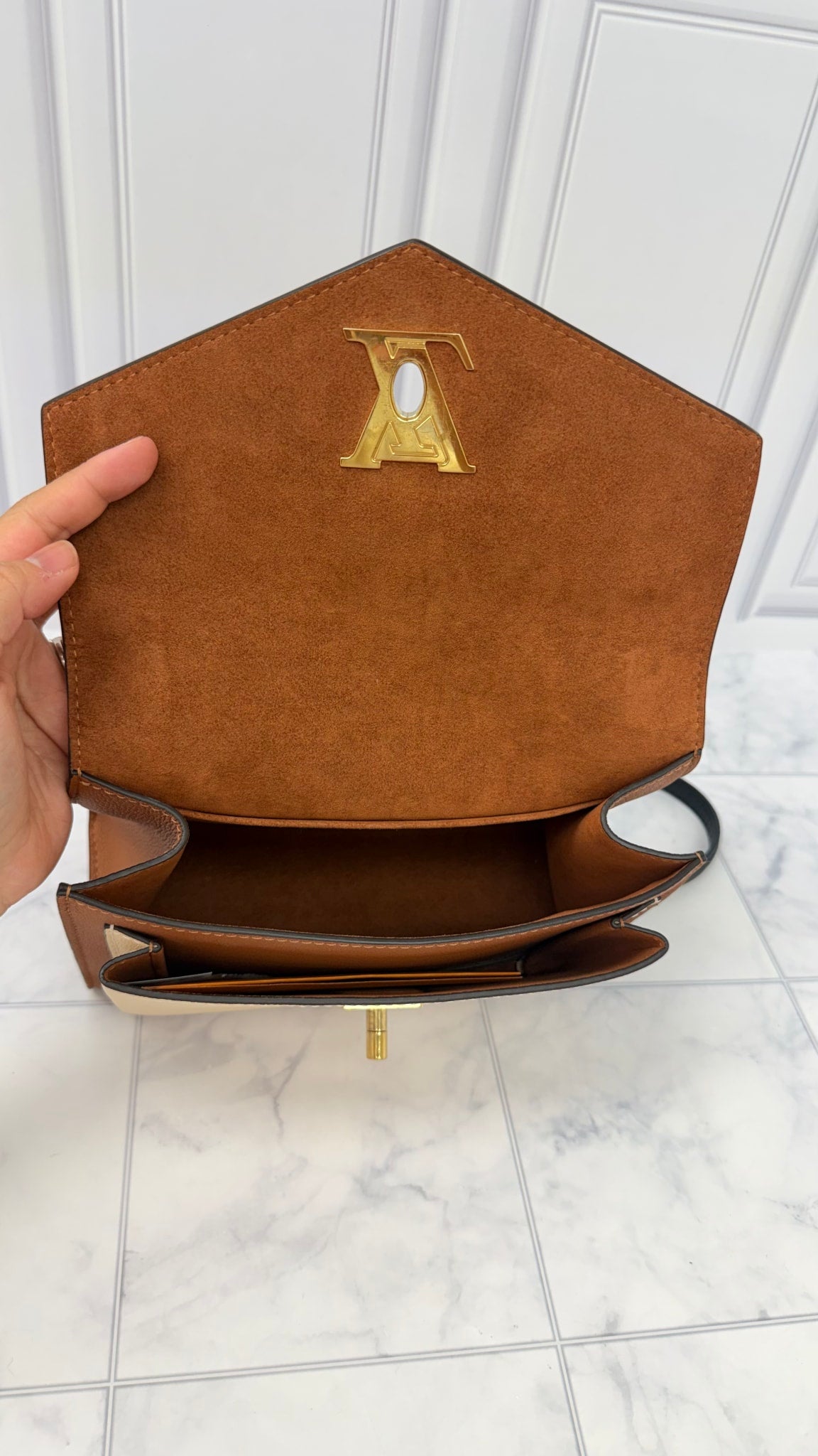 Louis Vuitton Brown Grained Leather My Lock Me Chain Bag 