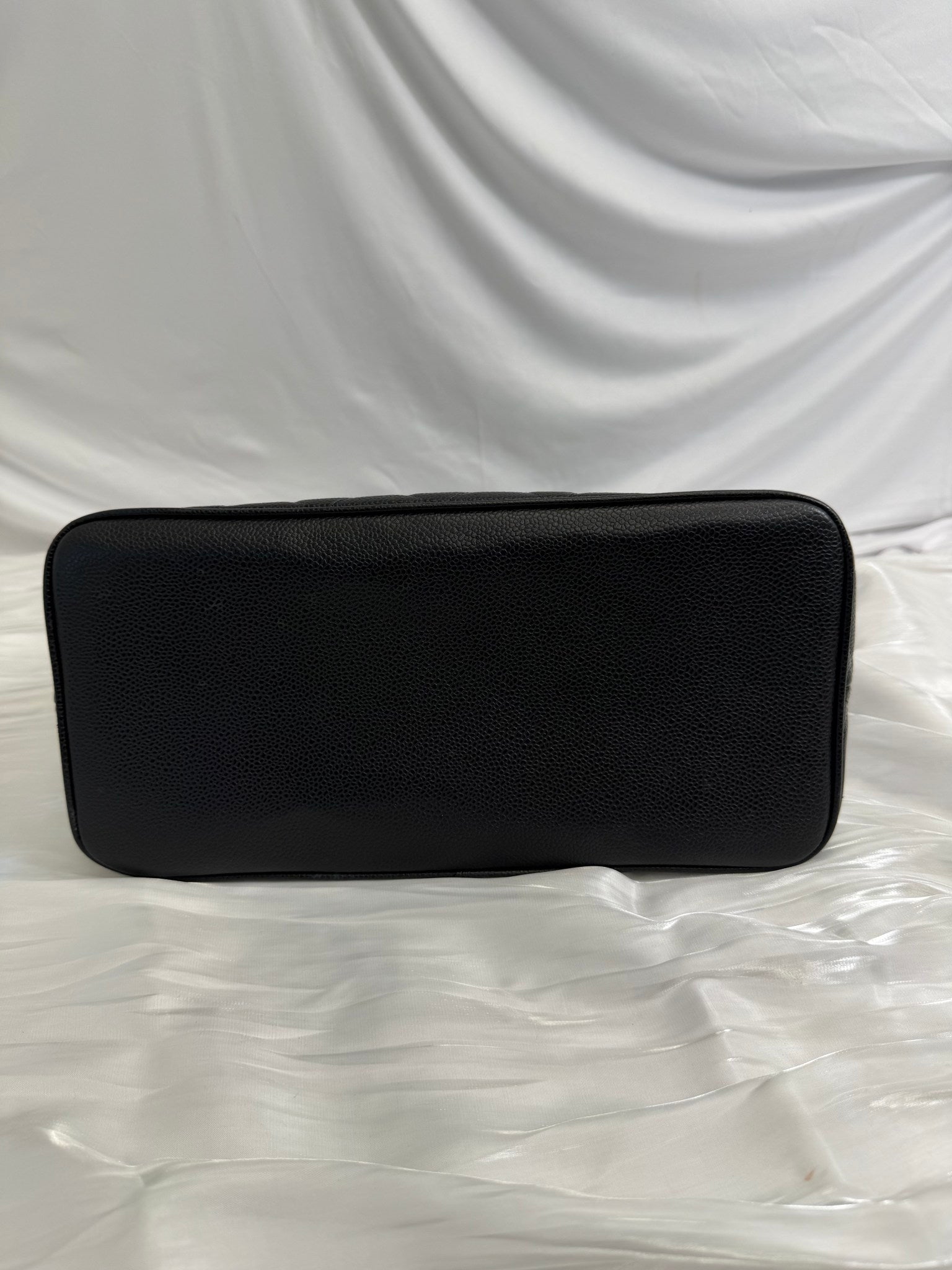 Chanel Black Quilted Caviar Medallion Tote Bag