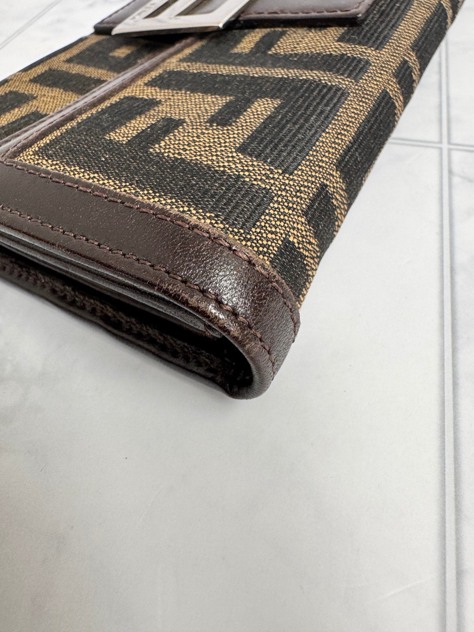 Fendi Brown Zucca Canvas Long Wallet