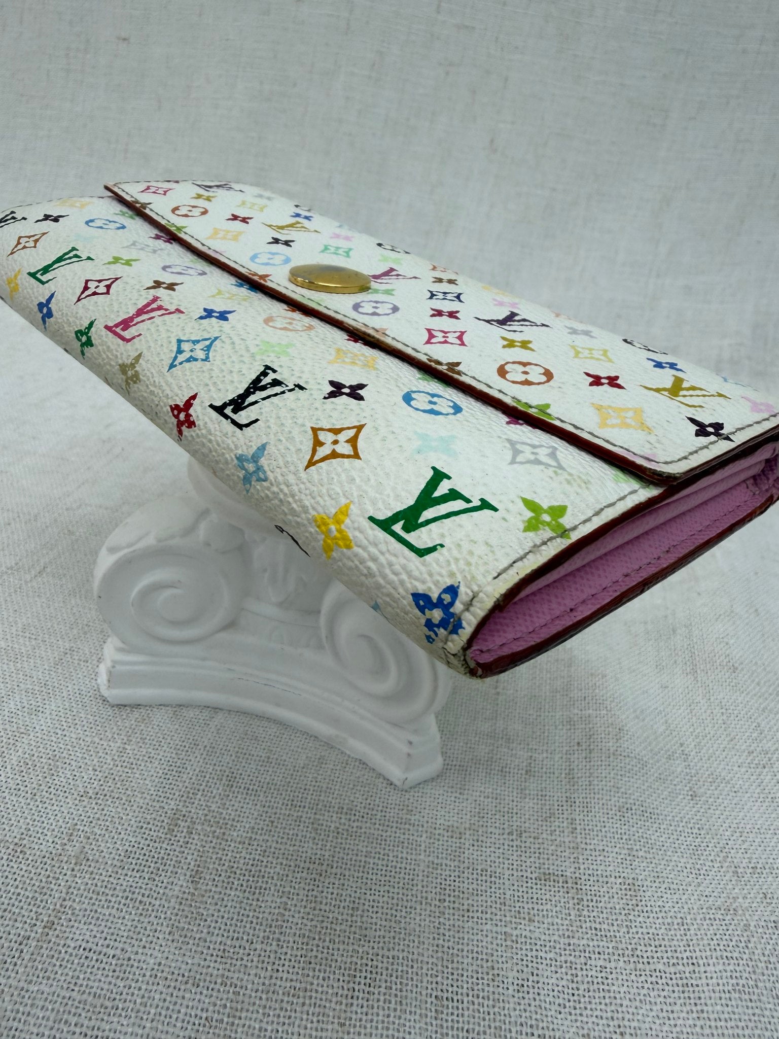 Louis Vuitton White Multicolor Monogram Sarah Wallet