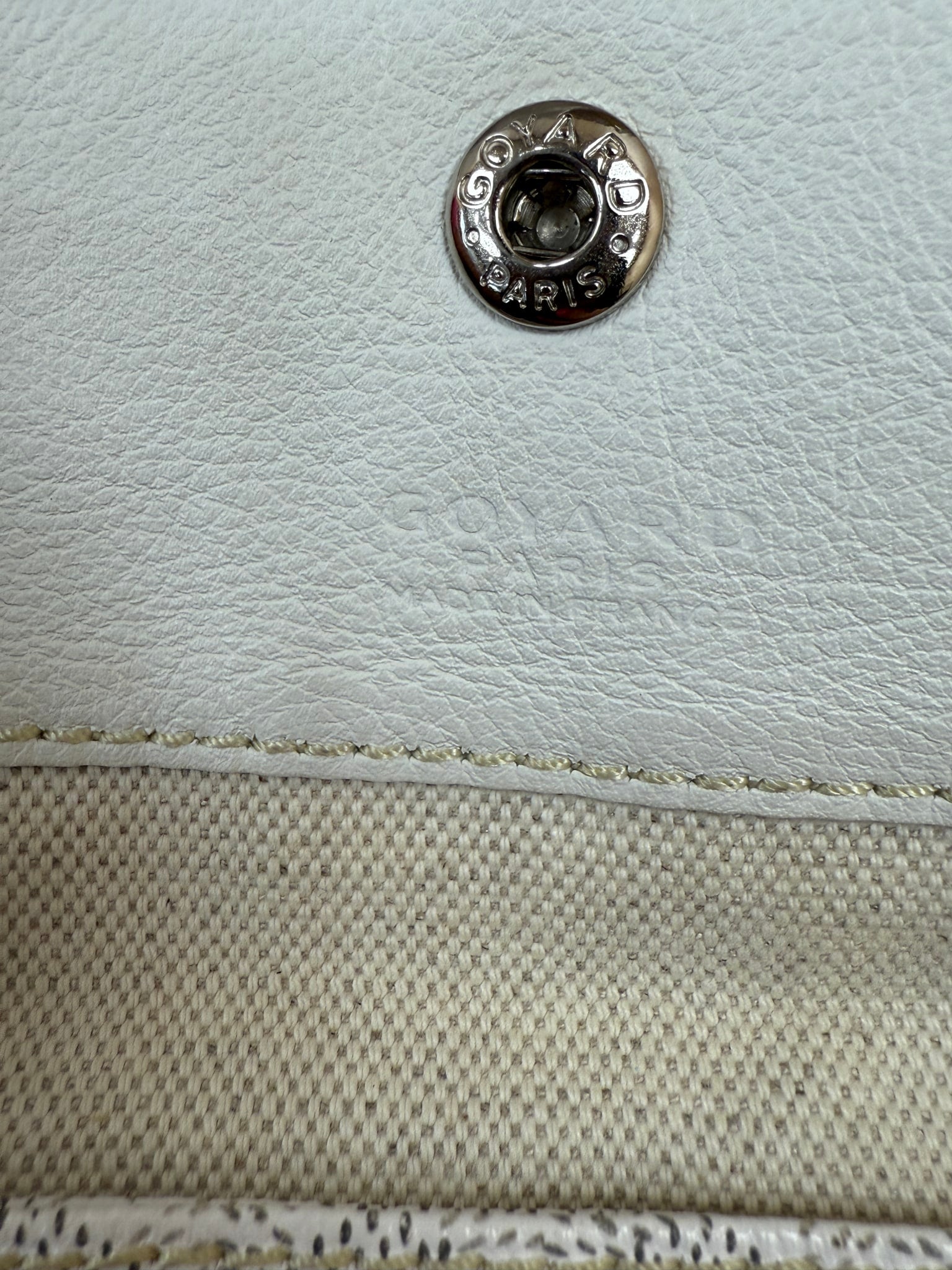 Goyard White Goyardine St. Louis Tote