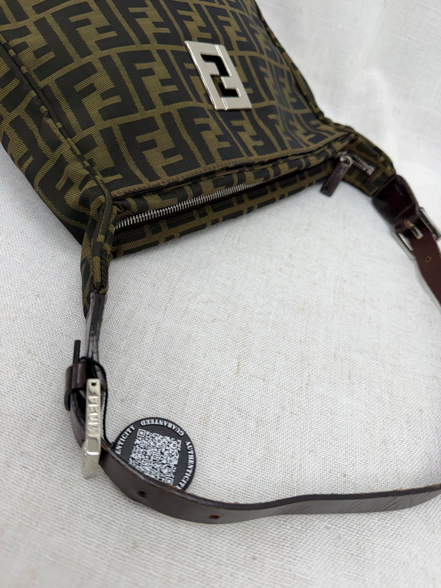 Fendi Zucca Canvas FF Shoulder Bag