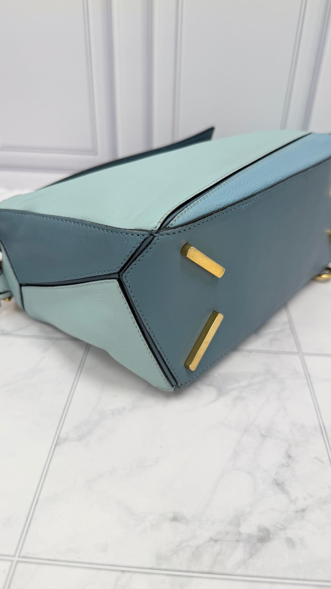 Loewe Blue Tri- Color Leather Small Puzzle Bag