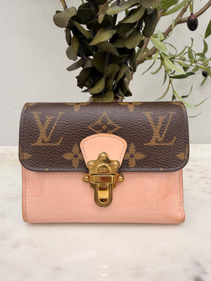 Louis Vuitton Pink Monogram Vernis Cherrywood Compact Wallet